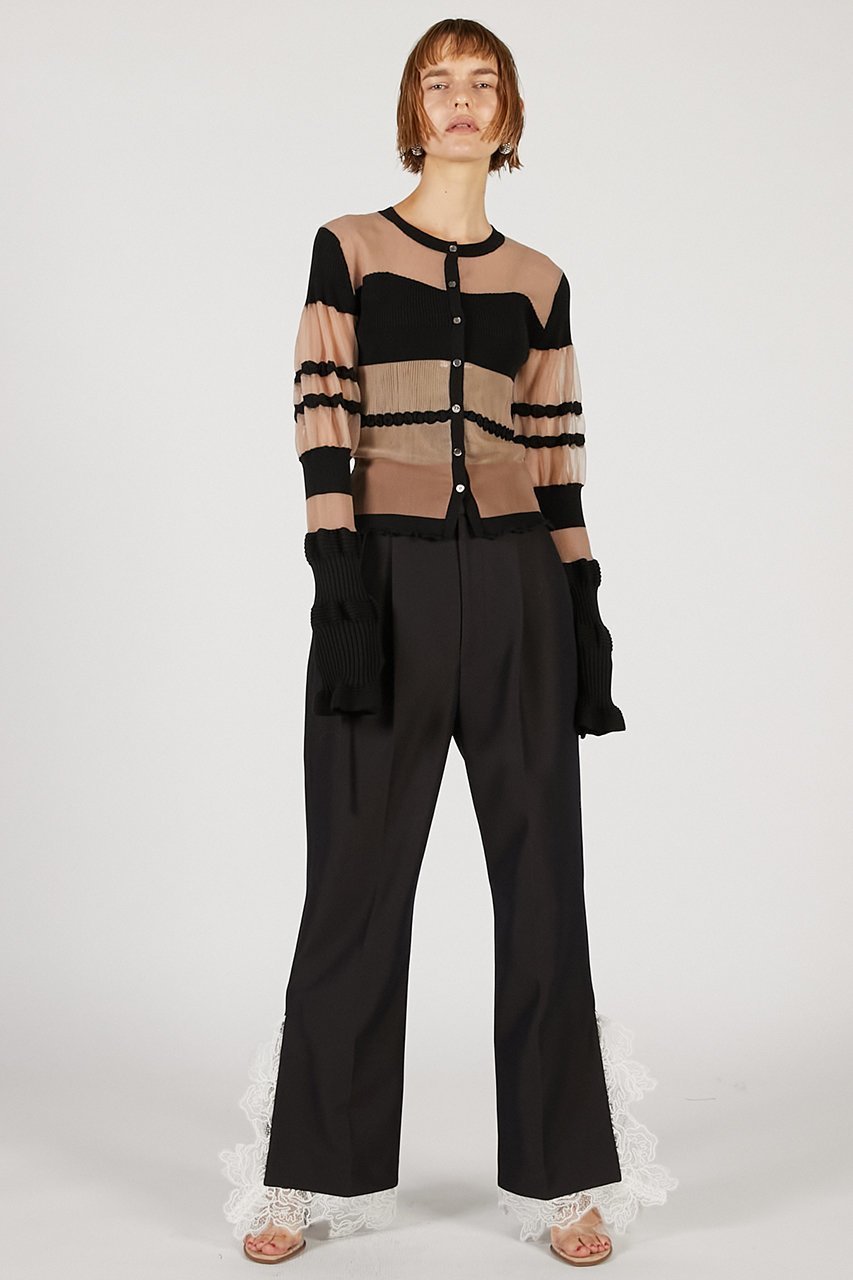【プランク プロジェクト/PRANK PROJECT】のコントラストボーダーニットトップ / Contrast Border Knit Top 人気、トレンドファッション・服の通販 founy(ファニー) 　ファッション　Fashion　レディースファッション　Fashion for Women　トップス・カットソー　Cut & Sew Tops　ニット　Knit Tops & Sweaters　カジュアルプルオーバー・ニットトップス　Pullovers & Knit Tops / Casual Pullovers　2025年　2025　2025-2026秋冬・A/W　Autumn/Winter 2025–26 AW25–26　ギャザー　Gathered, Ruffled　シアー　Sheer, See-Through　A/W・秋冬　Autumn/Winter　羽織　Haori, Light Jacket　other-6|ID: prp329100004624714 ipo3291000000033216596