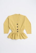 【プランク プロジェクト/PRANK PROJECT】のコクーンスリーブペプラムニットカーデ / Cocoon Sleeve Peplum Knit Cardigan YEL(イエロー)|ID: prp329100004624715 ipo3291000000033216602