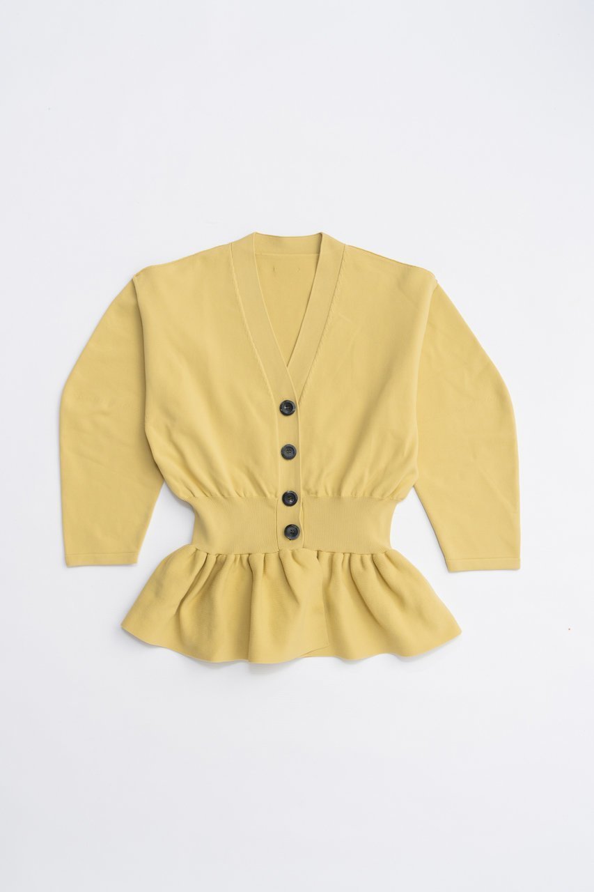 【プランク プロジェクト/PRANK PROJECT】のコクーンスリーブペプラムニットカーデ / Cocoon Sleeve Peplum Knit Cardigan インテリア・キッズ・メンズ・レディースファッション・服の通販 founy(ファニー) 　ファッション　Fashion　レディースファッション　Fashion for Women　トップス・カットソー　Cut & Sew Tops　ニット　Knit Tops & Sweaters　カーディガン・羽織り　Layered Style Cardigans　2025年　2025　2025-2026秋冬・A/W　Autumn/Winter 2025–26 AW25–26　おすすめ　Recommended / Our Picks　カーディガン　Cardigan, Knitwear　フォルム　Silhouette, Form　A/W・秋冬　Autumn/Winter　YEL(イエロー)|ID: prp329100004624715 ipo3291000000033216602