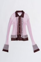 【プランク プロジェクト/PRANK PROJECT】のレイヤードシアーリブスリムニットシャツ / Layered Sheer Ribbed Slim Knit Shirt PNK(ピンク)|ID: prp329100004624716 ipo3291000000033216613