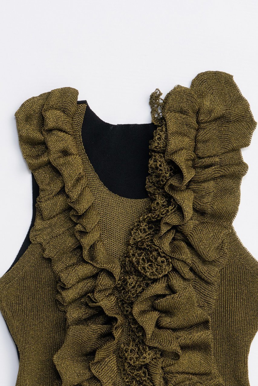 【プランク プロジェクト/PRANK PROJECT】のフリルモチーフニット / Frill Motif Knit 人気、トレンドファッション・服の通販 founy(ファニー) 　ファッション　Fashion　レディースファッション　Fashion for Women　トップス・カットソー　Cut & Sew Tops　ニット　Knit Tops & Sweaters　カジュアルプルオーバー・ニットトップス　Pullovers & Knit Tops / Casual Pullovers　2025年　2025　2025-2026秋冬・A/W　Autumn/Winter 2025–26 AW25–26　ジャケット　Jacket, Outerwear　ラッフル　Ruffle, Frill　ランダム　Random, Irregular　A/W・秋冬　Autumn/Winter　other-2|ID: prp329100004624717 ipo3291000000033216624