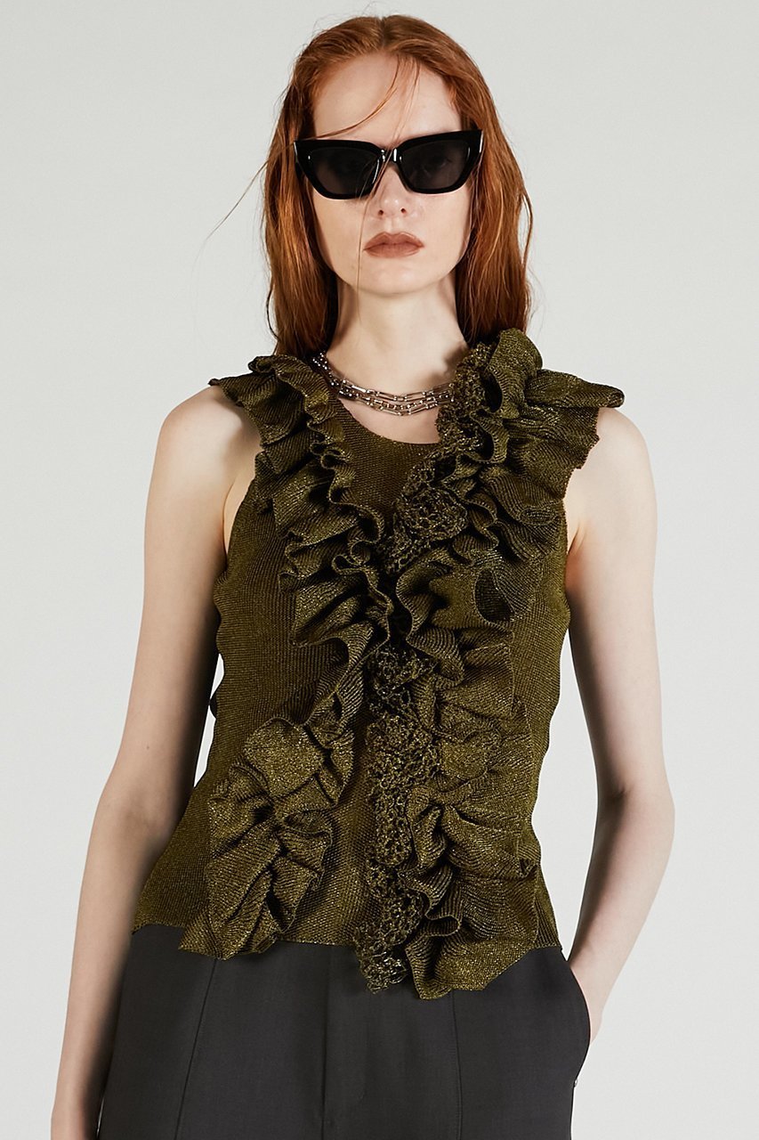【プランク プロジェクト/PRANK PROJECT】のフリルモチーフニット / Frill Motif Knit 人気、トレンドファッション・服の通販 founy(ファニー) 　ファッション　Fashion　レディースファッション　Fashion for Women　トップス・カットソー　Cut & Sew Tops　ニット　Knit Tops & Sweaters　カジュアルプルオーバー・ニットトップス　Pullovers & Knit Tops / Casual Pullovers　2025年　2025　2025-2026秋冬・A/W　Autumn/Winter 2025–26 AW25–26　ジャケット　Jacket, Outerwear　ラッフル　Ruffle, Frill　ランダム　Random, Irregular　A/W・秋冬　Autumn/Winter　other-6|ID: prp329100004624717 ipo3291000000033216628