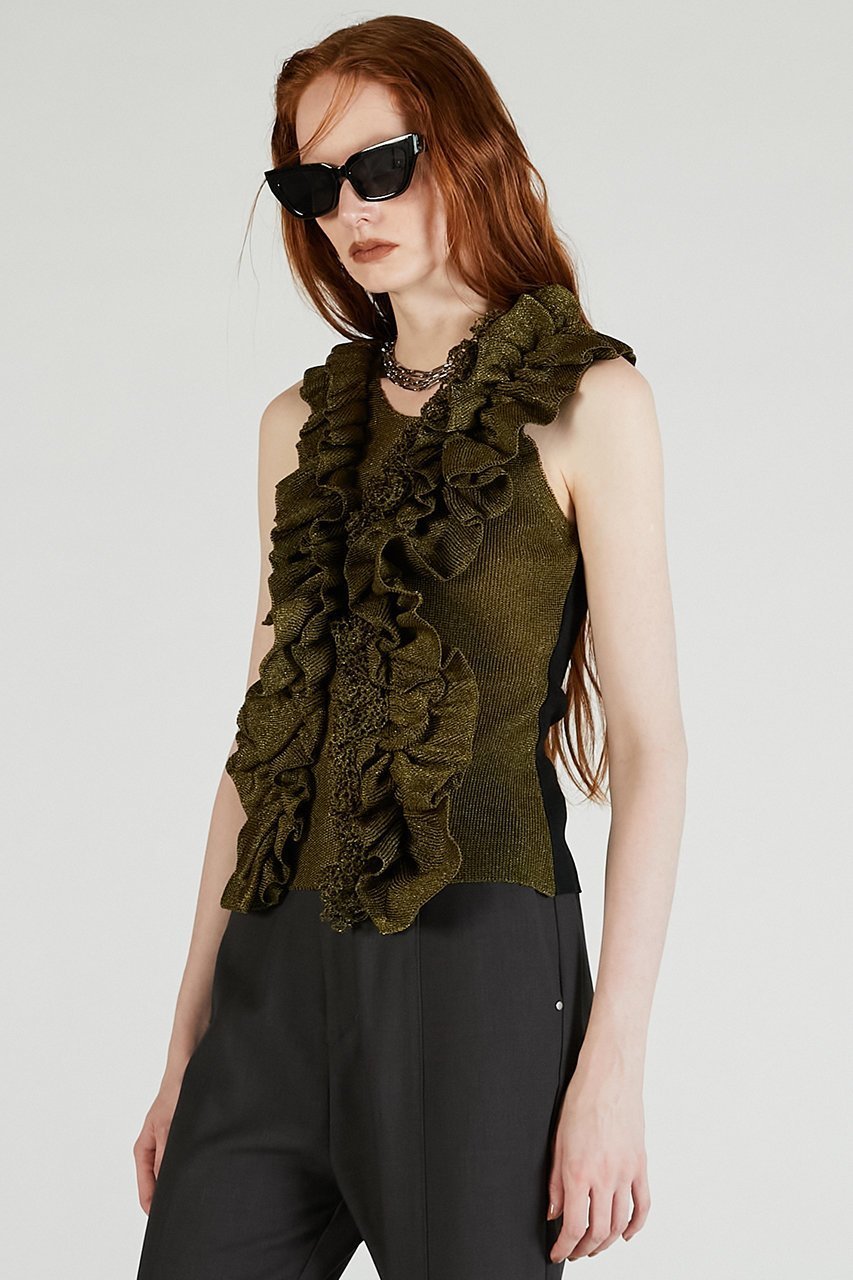 【プランク プロジェクト/PRANK PROJECT】のフリルモチーフニット / Frill Motif Knit 人気、トレンドファッション・服の通販 founy(ファニー) 　ファッション　Fashion　レディースファッション　Fashion for Women　トップス・カットソー　Cut & Sew Tops　ニット　Knit Tops & Sweaters　カジュアルプルオーバー・ニットトップス　Pullovers & Knit Tops / Casual Pullovers　2025年　2025　2025-2026秋冬・A/W　Autumn/Winter 2025–26 AW25–26　ジャケット　Jacket, Outerwear　ラッフル　Ruffle, Frill　ランダム　Random, Irregular　A/W・秋冬　Autumn/Winter　other-7|ID: prp329100004624717 ipo3291000000033216629