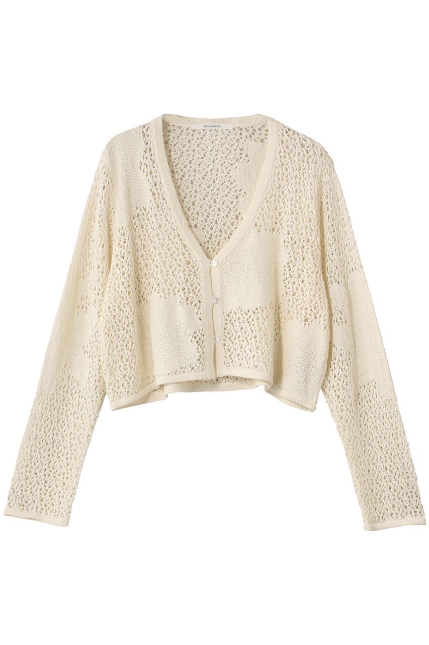 【ミディウミソリッド/MIDIUMISOLID】のレースメッシュカーディガン 人気、トレンドファッション・服の通販 founy(ファニー) 　ファッション　Fashion　レディースファッション　Fashion for Women　トップス・カットソー　Cut & Sew Tops　ニット　Knit Tops & Sweaters　カーディガン・羽織り　Layered Style Cardigans　カーディガン　Cardigan, Knitwear　ショート　Short, Short Length　シンプル　Simple, Minimal　メッシュ　Mesh, Net Fabric　レース　Lace, Lace Fabric　エレガント 上品　Elegant　 other-1|ID: prp329100004624719 ipo3291000000035903054
