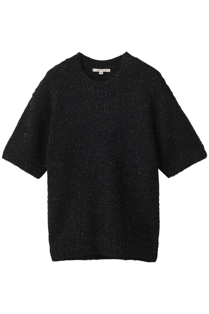 【ブラミンク/BLAMINK】のラメショートスリーブニット インテリア・キッズ・メンズ・レディースファッション・服の通販 founy(ファニー) 　ファッション　Fashion　レディースファッション　Fashion for Women　トップス・カットソー　Cut & Sew Tops　ニット　Knit Tops & Sweaters　カジュアルプルオーバー・ニットトップス　Pullovers & Knit Tops / Casual Pullovers　2025年　2025　2025-2026秋冬・A/W　Autumn/Winter 2025–26 AW25–26　リュクス　Luxury, Elegant, High-End, Chic　A/W・秋冬　Autumn/Winter　ブラック|ID: prp329100004624723 ipo3291000000033216667