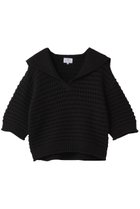 【ランバン オン ブルー/LANVIN en Bleu】のアイレットセーラーカラーニット 人気、トレンドファッション・服の通販 founy(ファニー) ファッション Fashion レディースファッション Fashion for Women トップス・カットソー Cut & Sew Tops ニット Knit Tops & Sweaters カジュアルプルオーバー・ニットトップス Pullovers & Knit Tops / Casual Pullovers アイレット Eyelet Lace インナー Innerwear トレンド Trend, Trending Now 透かし Cut-Out, Lacework thumbnail ブラック|ID: prp329100004624724 ipo3291000000036181373