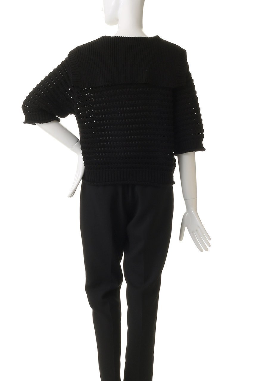 【ランバン オン ブルー/LANVIN en Bleu】のアイレットセーラーカラーニット 人気、トレンドファッション・服の通販 founy(ファニー) 　ファッション　Fashion　レディースファッション　Fashion for Women　トップス・カットソー　Cut & Sew Tops　ニット　Knit Tops & Sweaters　カジュアルプルオーバー・ニットトップス　Pullovers & Knit Tops / Casual Pullovers　アイレット　Eyelet Lace　インナー　Innerwear　トレンド　Trend, Trending Now　透かし　Cut-Out, Lacework　other-4|ID: prp329100004624724 ipo3291000000036181376