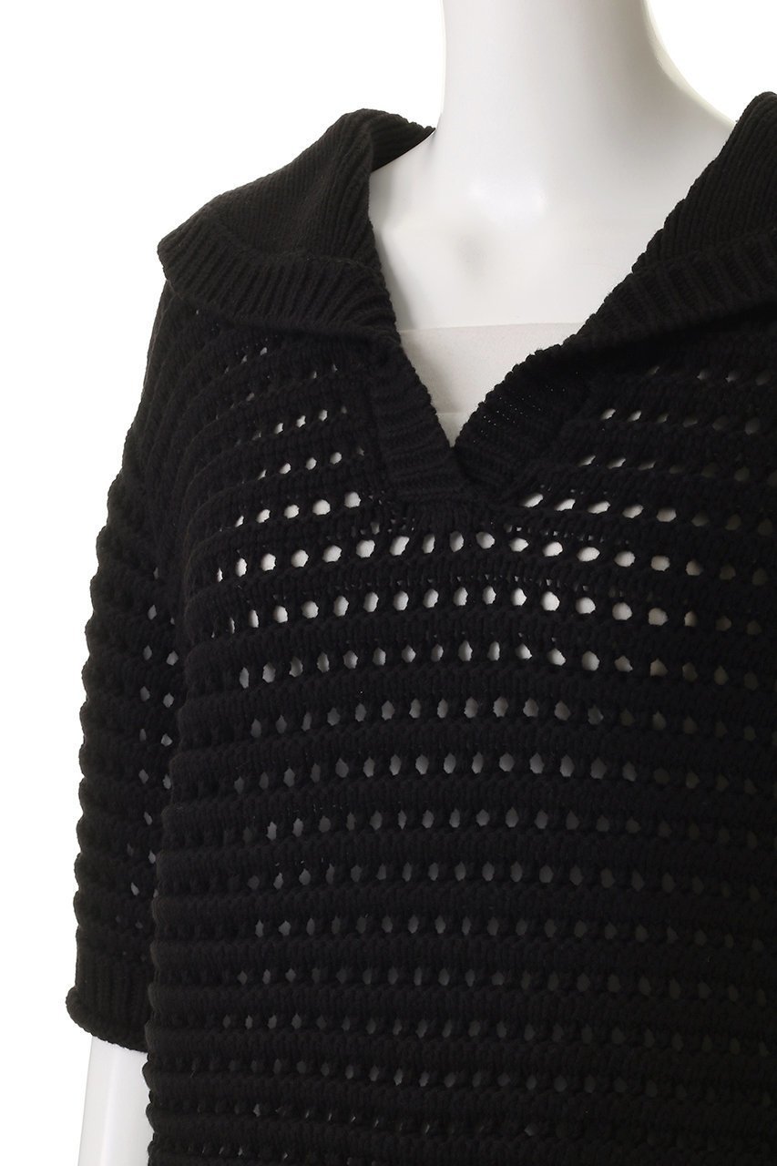 【ランバン オン ブルー/LANVIN en Bleu】のアイレットセーラーカラーニット 人気、トレンドファッション・服の通販 founy(ファニー) 　ファッション　Fashion　レディースファッション　Fashion for Women　トップス・カットソー　Cut & Sew Tops　ニット　Knit Tops & Sweaters　カジュアルプルオーバー・ニットトップス　Pullovers & Knit Tops / Casual Pullovers　アイレット　Eyelet Lace　インナー　Innerwear　トレンド　Trend, Trending Now　透かし　Cut-Out, Lacework　other-5|ID: prp329100004624724 ipo3291000000036181377