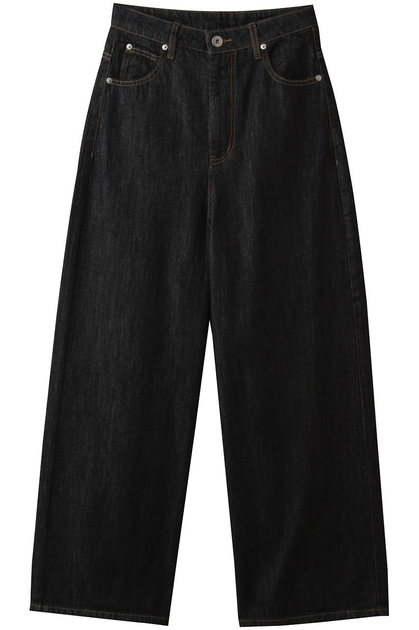 【ランバン オン ブルー/LANVIN en Bleu】のアジャスターデニムパンツ インテリア・キッズ・メンズ・レディースファッション・服の通販 founy(ファニー) 　ファッション　Fashion　レディースファッション　Fashion for Women　パンツ　Pants & Trousers　デニムパンツ・ジーンズ・美脚デニム　Denim Jeans & Pants　デニム　Denim, Jeans Material　ワイド　Wide, Wide Fit　定番　Standard, Basic Item　ブラック|ID: prp329100004624728 ipo3291000000035663656