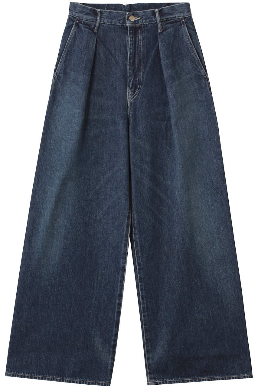 【グラフペーパー/Graphpaper】のSelvage Denim Two Tuck Wide Pants/パンツ インテリア・キッズ・メンズ・レディースファッション・服の通販 founy(ファニー) 　ファッション　Fashion　レディースファッション　Fashion for Women　パンツ　Pants & Trousers　デニムパンツ・ジーンズ・美脚デニム　Denim Jeans & Pants　デニム　Denim, Jeans Material　ロング　Long, Long-Length　ワイド　Wide, Wide Fit　インディゴ(DARK FADE)|ID: prp329100004624730 ipo3291000000033245663