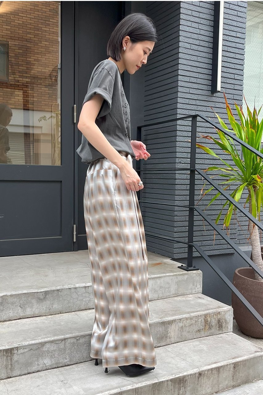 【スタニングルアー/STUNNING LURE】のrベルテッドチェックワイドパンツ 人気、トレンドファッション・服の通販 founy(ファニー) 　ファッション　Fashion　レディースファッション　Fashion for Women　パンツ　Pants & Trousers　エレガント 上品　Elegant　サテン　Satin, Glossy Fabric　チェック　Check, Plaid, Tartan　ヨーク　Yoke, Yoke Design　リラックス　Relax, Relaxed Fit　ワイド　Wide, Wide Fit　新作・新入荷　New Arrivals / New In　other-5|ID: prp329100004624732 ipo3291000000033216735