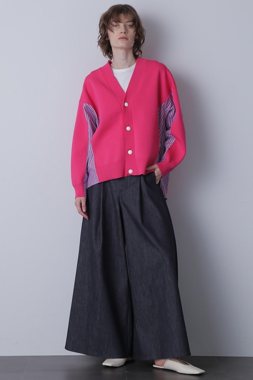 【ヒューエルミュージアム/hueLe Museum】の【STUMBLY】Side Pleated Wide Pants インテリア・キッズ・メンズ・レディースファッション・服の通販 founy(ファニー) 　ファッション　Fashion　レディースファッション　Fashion for Women　パンツ　Pants & Trousers　デニム　Denim, Jeans Material　プリーツ　Pleats, Pleated　エレガント 上品　Elegant　ネイビー|ID: prp329100004624735 ipo3291000000033216795