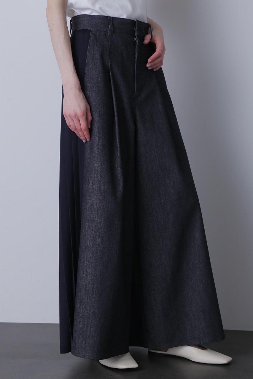【ヒューエルミュージアム/hueLe Museum】の【STUMBLY】Side Pleated Wide Pants 人気、トレンドファッション・服の通販 founy(ファニー) 　ファッション　Fashion　レディースファッション　Fashion for Women　パンツ　Pants & Trousers　デニム　Denim, Jeans Material　プリーツ　Pleats, Pleated　エレガント 上品　Elegant　other-3|ID: prp329100004624735 ipo3291000000033216797