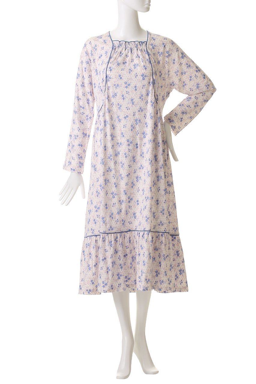 【キッドブルー/KID BLUE】のピンドットフラワーNナイティ 人気、トレンドファッション・服の通販 founy(ファニー) 　ファッション　Fashion　レディースファッション　Fashion for Women　2025年　2025　2025-2026秋冬・A/W　Autumn/Winter 2025–26 AW25–26　おすすめ　Recommended / Our Picks　ギャザー　Gathered, Ruffled　ドット　Polka Dot, Dot Pattern　パイピング　Piping, Trim Design　パジャマ　Pajamas, Sleepwear　フェミニン　Feminine, Girly　リラックス　Relax, Relaxed Fit　エレガント 上品　Elegant　A/W・秋冬　Autumn/Winter　other-2|ID: prp329100004624736 ipo3291000000033216804