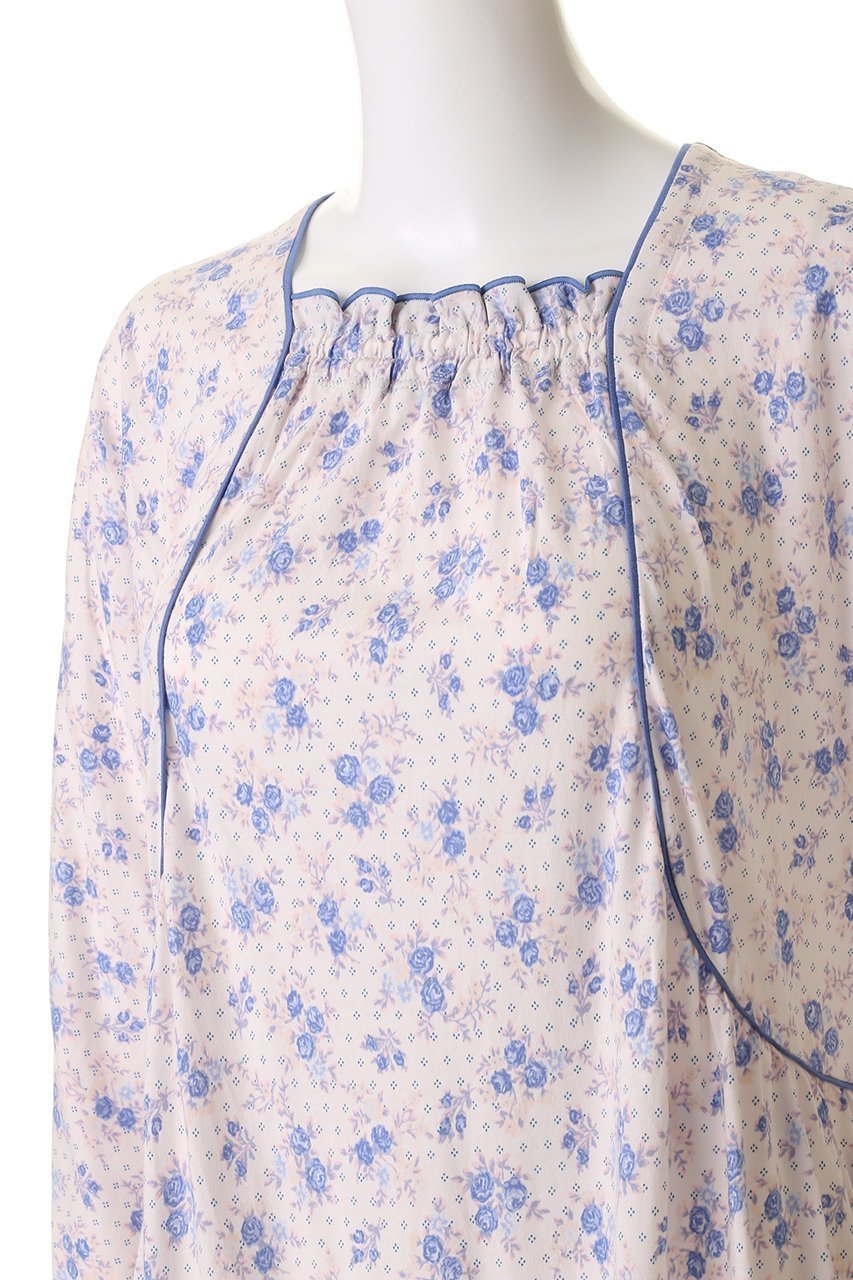 【キッドブルー/KID BLUE】のピンドットフラワーNナイティ 人気、トレンドファッション・服の通販 founy(ファニー) 　ファッション　Fashion　レディースファッション　Fashion for Women　2025年　2025　2025-2026秋冬・A/W　Autumn/Winter 2025–26 AW25–26　おすすめ　Recommended / Our Picks　ギャザー　Gathered, Ruffled　ドット　Polka Dot, Dot Pattern　パイピング　Piping, Trim Design　パジャマ　Pajamas, Sleepwear　フェミニン　Feminine, Girly　リラックス　Relax, Relaxed Fit　エレガント 上品　Elegant　A/W・秋冬　Autumn/Winter　other-5|ID: prp329100004624736 ipo3291000000033216807