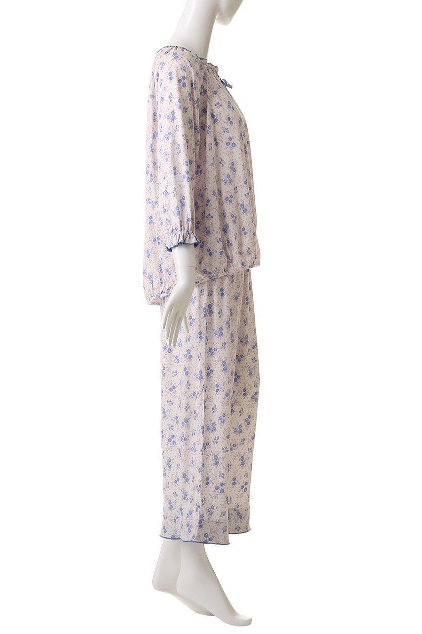 【キッドブルー/KID BLUE】のピンドットフラワーNパジャマ 人気、トレンドファッション・服の通販 founy(ファニー) 　ファッション　Fashion　レディースファッション　Fashion for Women　2025年　2025　2025-2026秋冬・A/W　Autumn/Winter 2025–26 AW25–26　お家時間・ステイホーム　Stay Home / At Home　スリーブ　Sleeve, Long Sleeve / Short Sleeve　ドット　Polka Dot, Dot Pattern　パジャマ　Pajamas, Sleepwear　フェミニン　Feminine, Girly　フロント　Front, Front Design　ヘムライン　Hemline, Bottom Cut　リボン　Ribbon, Bow　リラックス　Relax, Relaxed Fit　A/W・秋冬　Autumn/Winter　other-3|ID: prp329100004624737 ipo3291000000033216812