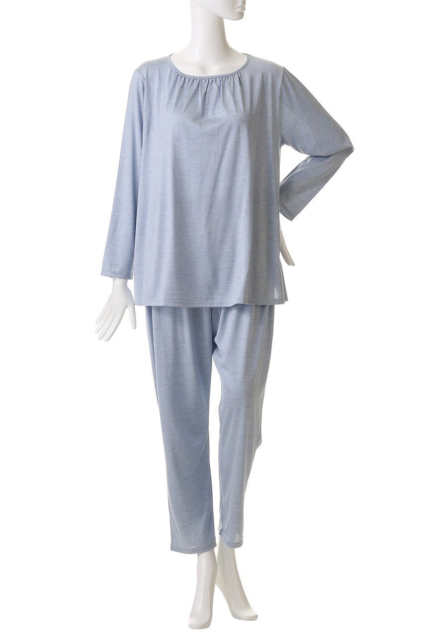 【キッドブルー/KID BLUE】の25AWトップシルク天竺パジャマ 人気、トレンドファッション・服の通販 founy(ファニー) 　ファッション　Fashion　レディースファッション　Fashion for Women　2025年　2025　2025-2026秋冬・A/W　Autumn/Winter 2025–26 AW25–26　なめらか　Smooth, Silky Texture　ギャザー　Gathered, Ruffled　シルク　Silk, 100% Silk　シンプル　Simple, Minimal　パジャマ　Pajamas, Sleepwear　ラグジュアリー　Luxury, Elegant　リラックス　Relax, Relaxed Fit　無地　Plain, Solid Color　A/W・秋冬　Autumn/Winter　other-2|ID: prp329100004624739 ipo3291000000033216824