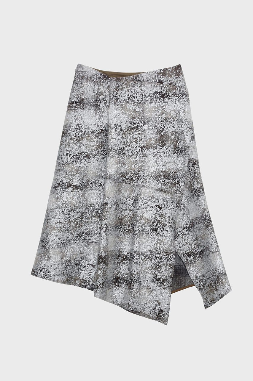 【スタニングルアー/STUNNING LURE】のrホイルチェックイレギュラーヘムスカート インテリア・キッズ・メンズ・レディースファッション・服の通販 founy(ファニー) 　ファッション　Fashion　レディースファッション　Fashion for Women　スカート　Skirts　ロングスカート　Long Skirts / Maxi & Midi Skirts　シルバー　Silver, Metallic Silver　スリット　Slit, Slit Detail　セットアップ　Set-Up, Coordinated Outfit　チェック　Check, Plaid, Tartan　プリント　Print, Printed Pattern　ベスト　Vest, Waistcoat　ロング　Long, Long-Length　ライトグレー|ID: prp329100004624741 ipo3291000000033662181