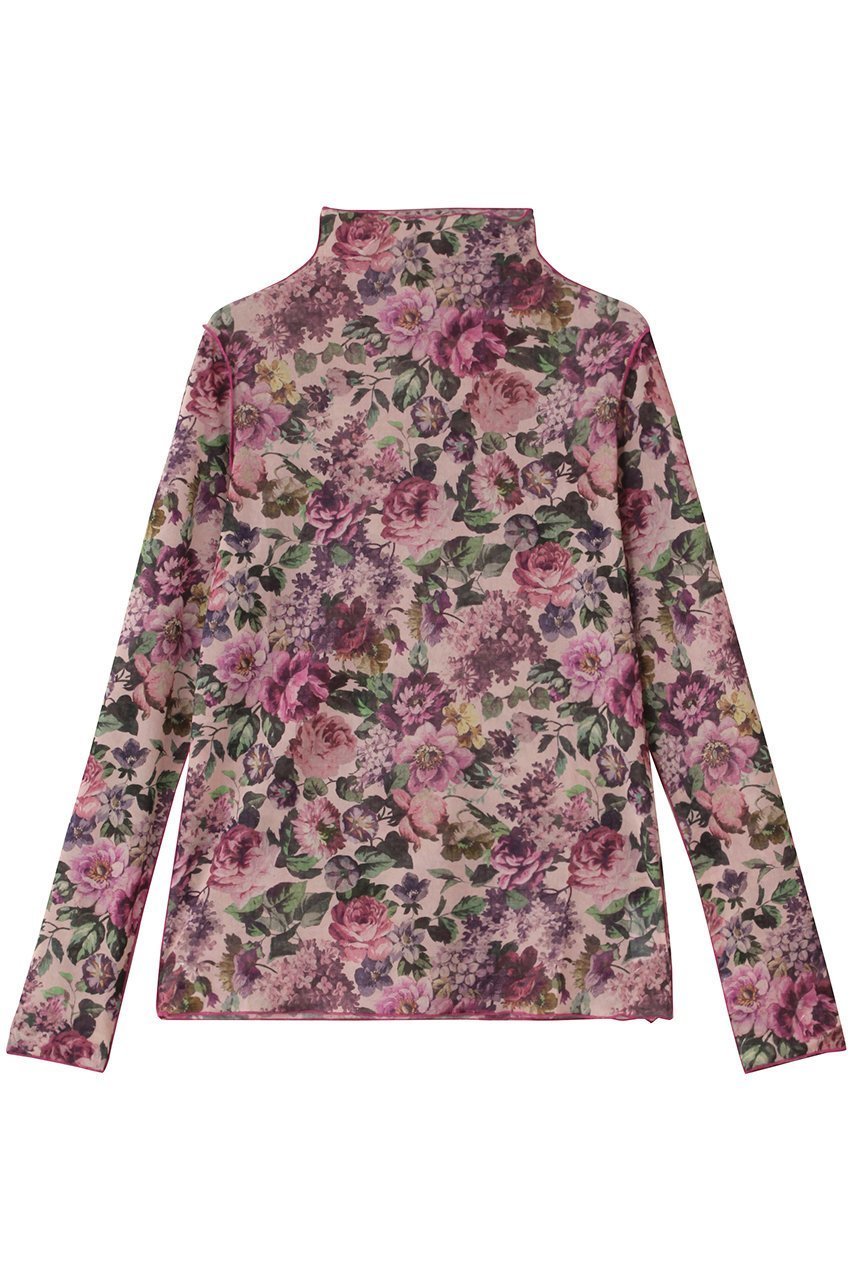 【ルール ロジェット/leur logette】のフォレストフラワープリントチュールトップス 人気、トレンドファッション・服の通販 founy(ファニー) 　ファッション　Fashion　レディースファッション　Fashion for Women　トップス・カットソー　Cut & Sew Tops　シャツ・ブラウス・オフィスカジュアル　Elegant Blouses & Button-Ups　ロングTシャツ・Tシャツ　Longline T-Shirts & Tees　カットソー・ベーシックTシャツ　Cut-and-Sewn Tops / Stretch Tees & Basics　花柄・フラワープリント・モチーフ　Floral Prints & Motifs / Flower Pattern Tops　2025年　2025　2025-2026秋冬・A/W　Autumn/Winter 2025–26 AW25–26　インナー　Innerwear　ストレッチ　Stretch, Stretchy Fabric　スリーブ　Sleeve, Long Sleeve / Short Sleeve　チュール　Tulip, Tulip Motif　ボトルネック　Bottle Neck, Mock Neck　メッシュ　Mesh, Net Fabric　ロング　Long, Long-Length　A/W・秋冬　Autumn/Winter　 other-1|ID: prp329100004625407 ipo3291000000033229997