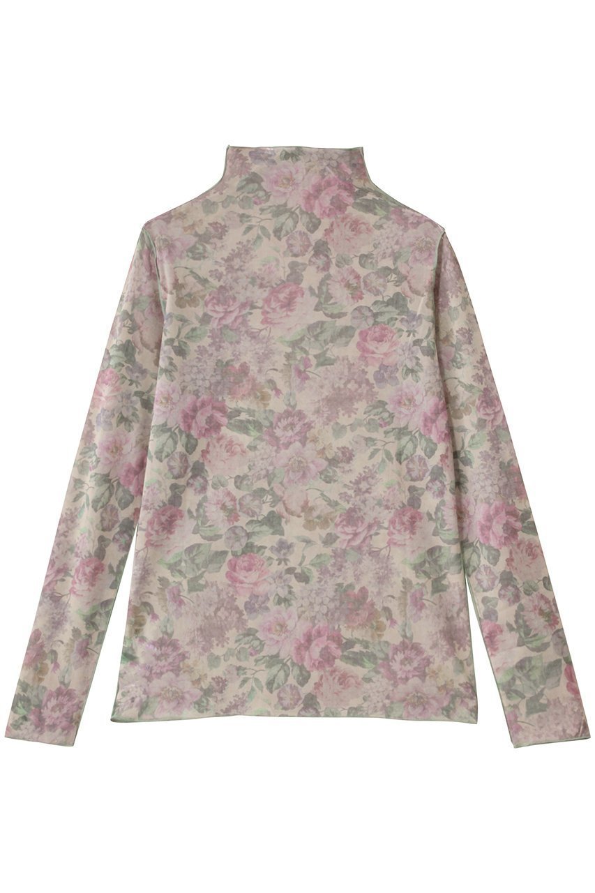 【ルール ロジェット/leur logette】のフォレストフラワープリントチュールトップス インテリア・キッズ・メンズ・レディースファッション・服の通販 founy(ファニー) 　ファッション　Fashion　レディースファッション　Fashion for Women　トップス・カットソー　Cut & Sew Tops　シャツ・ブラウス・オフィスカジュアル　Elegant Blouses & Button-Ups　ロングTシャツ・Tシャツ　Longline T-Shirts & Tees　カットソー・ベーシックTシャツ　Cut-and-Sewn Tops / Stretch Tees & Basics　花柄・フラワープリント・モチーフ　Floral Prints & Motifs / Flower Pattern Tops　2025年　2025　2025-2026秋冬・A/W　Autumn/Winter 2025–26 AW25–26　インナー　Innerwear　ストレッチ　Stretch, Stretchy Fabric　スリーブ　Sleeve, Long Sleeve / Short Sleeve　チュール　Tulip, Tulip Motif　ボトルネック　Bottle Neck, Mock Neck　メッシュ　Mesh, Net Fabric　ロング　Long, Long-Length　A/W・秋冬　Autumn/Winter　クリーム|ID: prp329100004625407 ipo3291000000033230004
