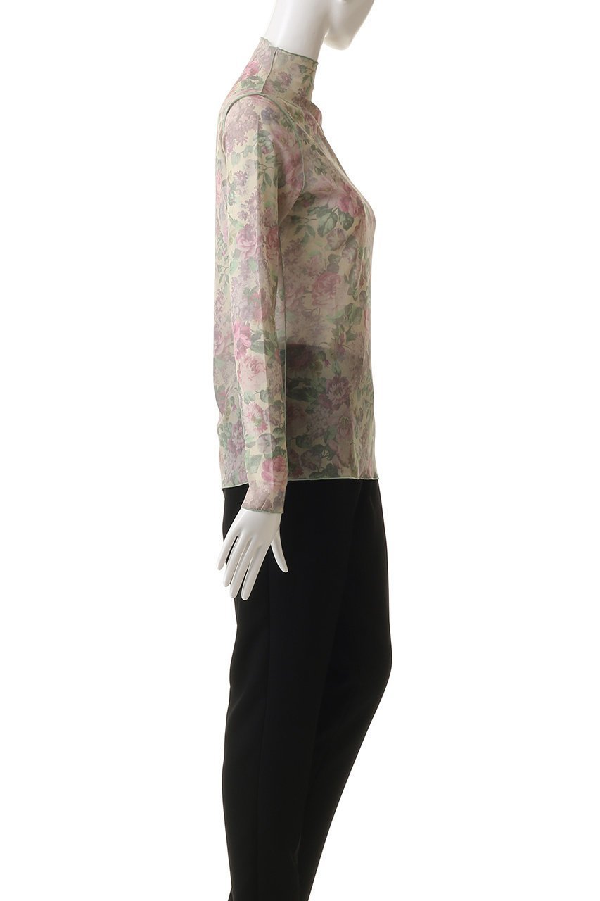 【ルール ロジェット/leur logette】のフォレストフラワープリントチュールトップス 人気、トレンドファッション・服の通販 founy(ファニー) 　ファッション　Fashion　レディースファッション　Fashion for Women　トップス・カットソー　Cut & Sew Tops　シャツ・ブラウス・オフィスカジュアル　Elegant Blouses & Button-Ups　ロングTシャツ・Tシャツ　Longline T-Shirts & Tees　カットソー・ベーシックTシャツ　Cut-and-Sewn Tops / Stretch Tees & Basics　花柄・フラワープリント・モチーフ　Floral Prints & Motifs / Flower Pattern Tops　2025年　2025　2025-2026秋冬・A/W　Autumn/Winter 2025–26 AW25–26　インナー　Innerwear　ストレッチ　Stretch, Stretchy Fabric　スリーブ　Sleeve, Long Sleeve / Short Sleeve　チュール　Tulip, Tulip Motif　ボトルネック　Bottle Neck, Mock Neck　メッシュ　Mesh, Net Fabric　ロング　Long, Long-Length　A/W・秋冬　Autumn/Winter　other-3|ID: prp329100004625407 ipo3291000000033230006