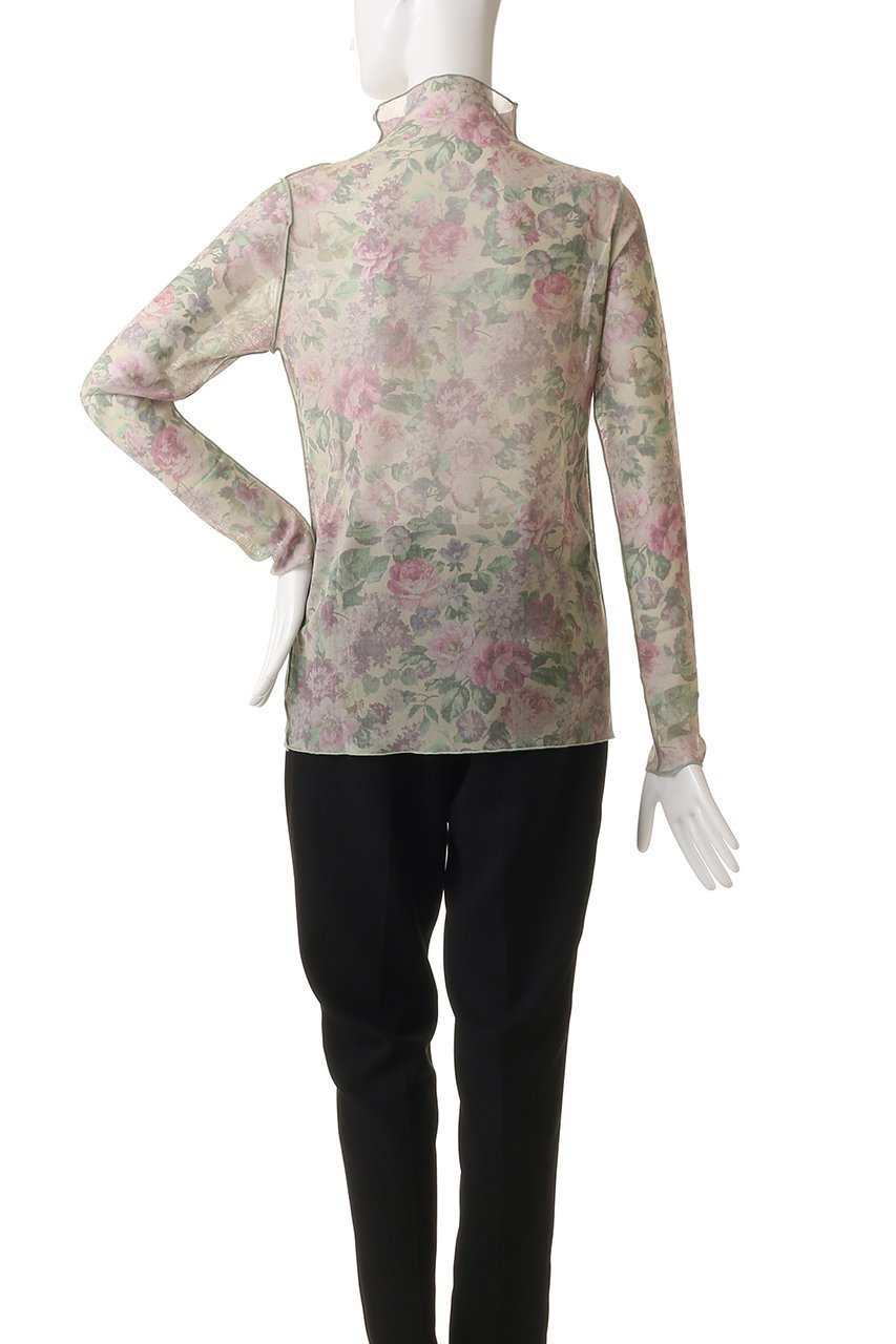 【ルール ロジェット/leur logette】のフォレストフラワープリントチュールトップス 人気、トレンドファッション・服の通販 founy(ファニー) 　ファッション　Fashion　レディースファッション　Fashion for Women　トップス・カットソー　Cut & Sew Tops　シャツ・ブラウス・オフィスカジュアル　Elegant Blouses & Button-Ups　ロングTシャツ・Tシャツ　Longline T-Shirts & Tees　カットソー・ベーシックTシャツ　Cut-and-Sewn Tops / Stretch Tees & Basics　花柄・フラワープリント・モチーフ　Floral Prints & Motifs / Flower Pattern Tops　2025年　2025　2025-2026秋冬・A/W　Autumn/Winter 2025–26 AW25–26　インナー　Innerwear　ストレッチ　Stretch, Stretchy Fabric　スリーブ　Sleeve, Long Sleeve / Short Sleeve　チュール　Tulip, Tulip Motif　ボトルネック　Bottle Neck, Mock Neck　メッシュ　Mesh, Net Fabric　ロング　Long, Long-Length　A/W・秋冬　Autumn/Winter　other-4|ID: prp329100004625407 ipo3291000000033230007