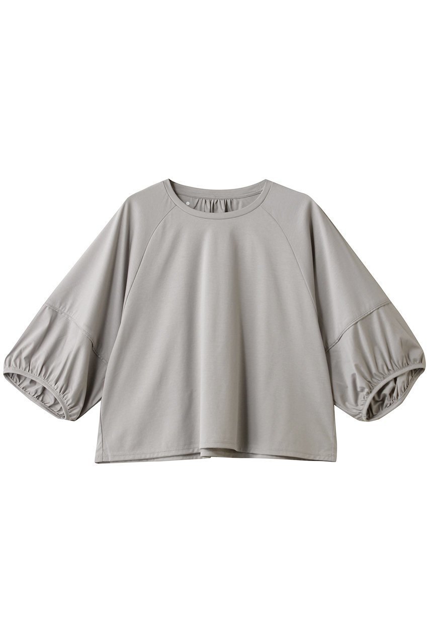 【エリオポール/heliopole】の【THREE DOTS】バルーンスリーブカットソー インテリア・キッズ・メンズ・レディースファッション・服の通販 founy(ファニー) 　ファッション　Fashion　レディースファッション　Fashion for Women　トップス・カットソー　Cut & Sew Tops　シャツ・ブラウス・オフィスカジュアル　Elegant Blouses & Button-Ups　ロングTシャツ・Tシャツ　Longline T-Shirts & Tees　カットソー・ベーシックTシャツ　Cut-and-Sewn Tops / Stretch Tees & Basics　カットソー　Cut and Sewn Top　コンパクト　Compact, Small Size　シンプル　Simple, Minimal　スペシャル　Special, Limited Edition　スリーブ　Sleeve, Long Sleeve / Short Sleeve　バルーン　Balloon, Balloon Silhouette　ロング　Long, Long-Length　エレガント 上品　Elegant　ライトグレー|ID: prp329100004625421 ipo3291000000035416406
