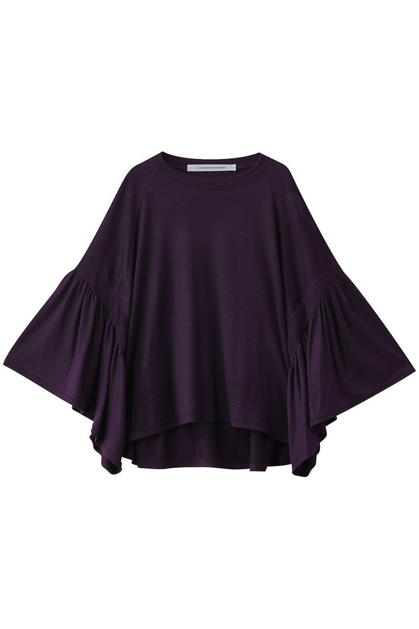 【コグ ザビッグスモーク/COGTHEBIGSMOKE】の【8/1 0:00販売開始】39 LAURA GATHERED SLV TOP インテリア・キッズ・メンズ・レディースファッション・服の通販 founy(ファニー) 　ファッション　Fashion　レディースファッション　Fashion for Women　トップス・カットソー　Cut & Sew Tops　シャツ・ブラウス・オフィスカジュアル　Elegant Blouses & Button-Ups　ロングTシャツ・Tシャツ　Longline T-Shirts & Tees　カットソー・ベーシックTシャツ　Cut-and-Sewn Tops / Stretch Tees & Basics　2025年　2025　2025-2026秋冬・A/W　Autumn/Winter 2025–26 AW25–26　ギャザー　Gathered, Ruffled　コンパクト　Compact, Small Size　ストレッチ　Stretch, Stretchy Fabric　スリーブ　Sleeve, Long Sleeve / Short Sleeve　フェミニン　Feminine, Girly　ロング　Long, Long-Length　A/W・秋冬　Autumn/Winter　ロイヤルパープル|ID: prp329100004625423 ipo3291000000033230162