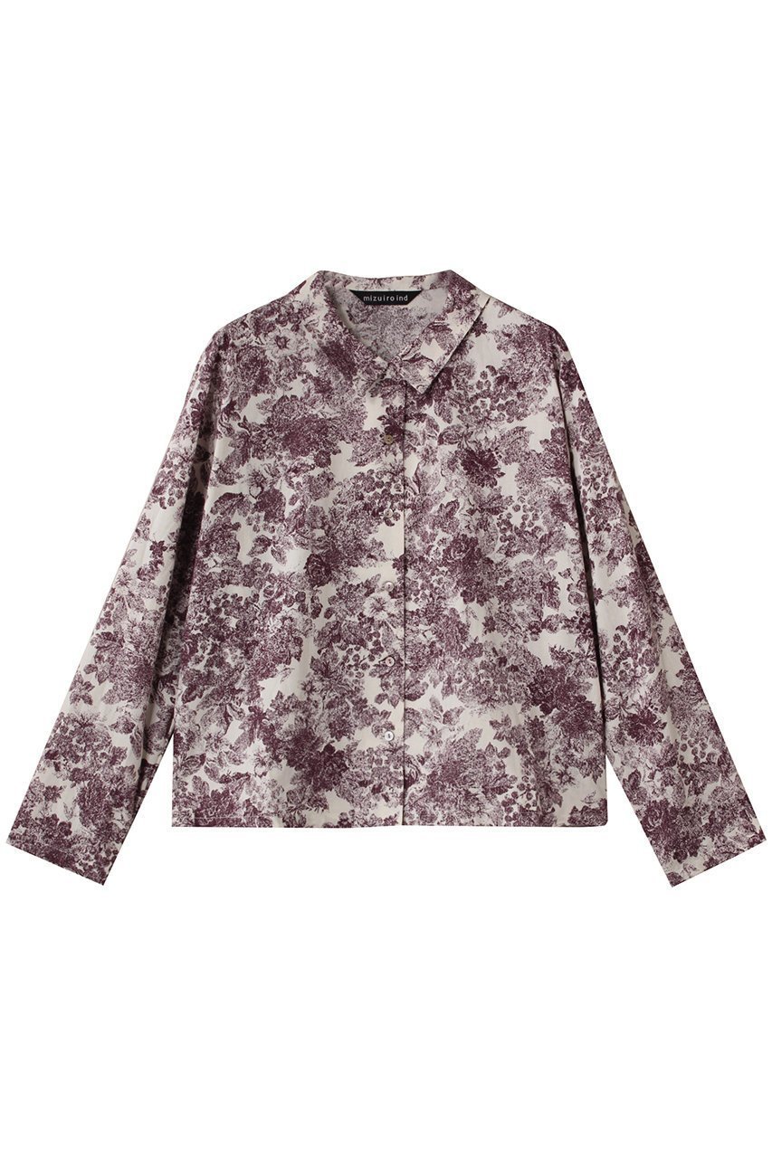 【ミズイロ インド/mizuiro ind】のプリントベーシックシャツ インテリア・キッズ・メンズ・レディースファッション・服の通販 founy(ファニー) 　ファッション　Fashion　レディースファッション　Fashion for Women　トップス・カットソー　Cut & Sew Tops　シャツ・ブラウス・オフィスカジュアル　Elegant Blouses & Button-Ups　コンパクト　Compact, Small Size　スリーブ　Sleeve, Long Sleeve / Short Sleeve　トレンド　Trend, Trending Now　フラワー　Flower, Floral　プリント　Print, Printed Pattern　ロング　Long, Long-Length　エレガント 上品　Elegant　定番　Standard, Basic Item　無地　Plain, Solid Color　beige|ID: prp329100004625436 ipo3291000000035510179