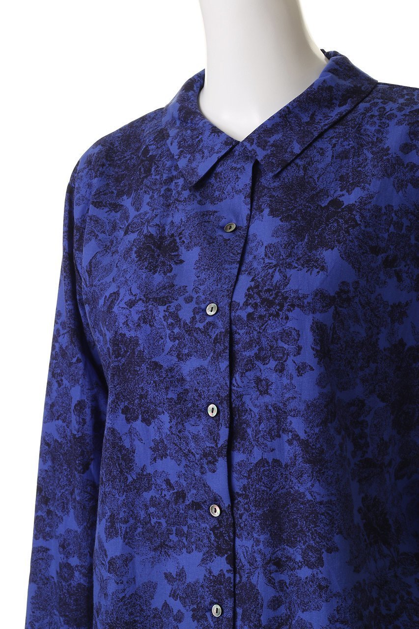 【ミズイロ インド/mizuiro ind】のプリントベーシックシャツ 人気、トレンドファッション・服の通販 founy(ファニー) 　ファッション　Fashion　レディースファッション　Fashion for Women　トップス・カットソー　Cut & Sew Tops　シャツ・ブラウス・オフィスカジュアル　Elegant Blouses & Button-Ups　コンパクト　Compact, Small Size　スリーブ　Sleeve, Long Sleeve / Short Sleeve　トレンド　Trend, Trending Now　フラワー　Flower, Floral　プリント　Print, Printed Pattern　ロング　Long, Long-Length　エレガント 上品　Elegant　定番　Standard, Basic Item　無地　Plain, Solid Color　other-5|ID: prp329100004625436 ipo3291000000035510184