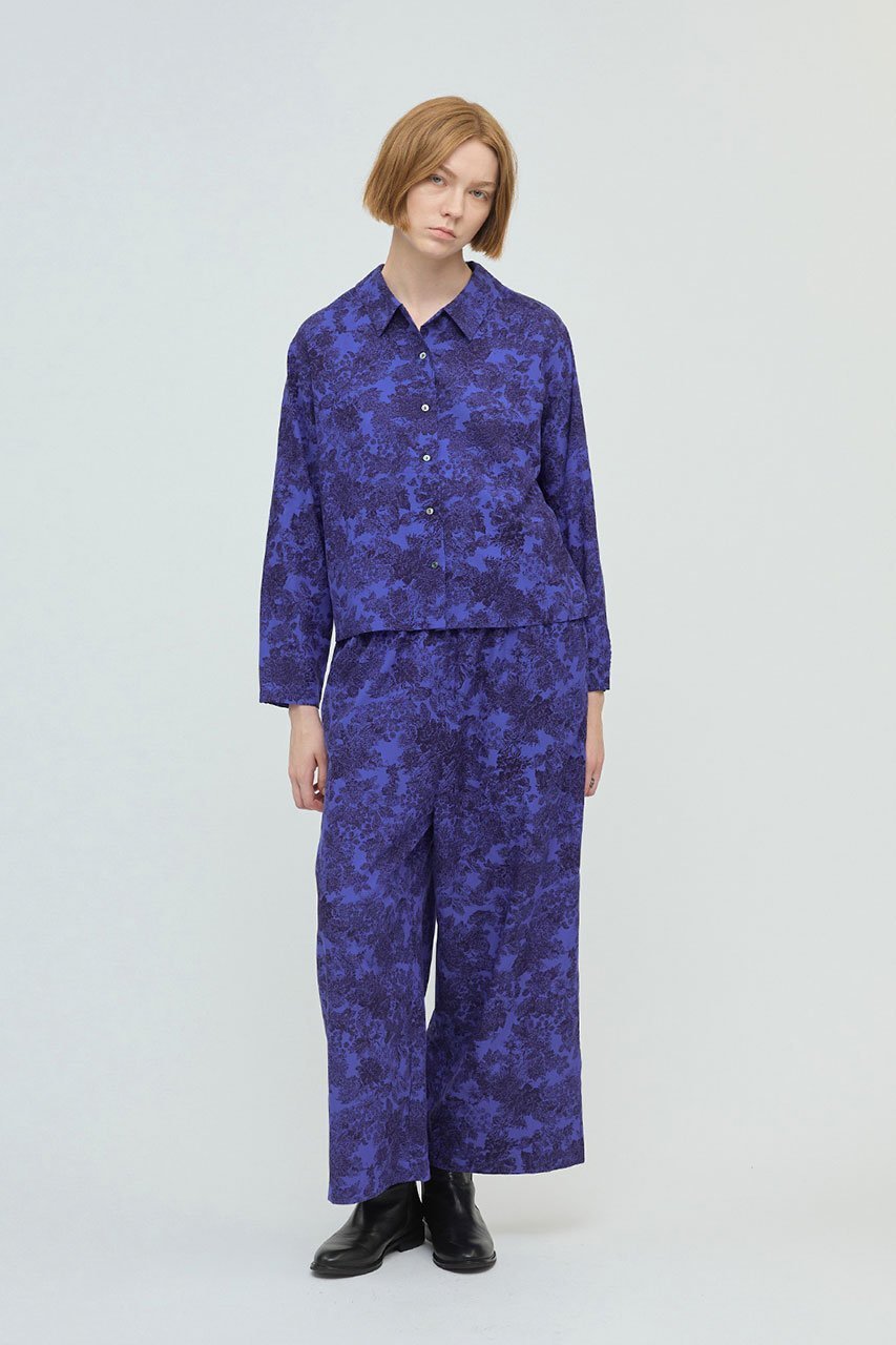 【ミズイロ インド/mizuiro ind】のプリントベーシックシャツ 人気、トレンドファッション・服の通販 founy(ファニー) 　ファッション　Fashion　レディースファッション　Fashion for Women　トップス・カットソー　Cut & Sew Tops　シャツ・ブラウス・オフィスカジュアル　Elegant Blouses & Button-Ups　コンパクト　Compact, Small Size　スリーブ　Sleeve, Long Sleeve / Short Sleeve　トレンド　Trend, Trending Now　フラワー　Flower, Floral　プリント　Print, Printed Pattern　ロング　Long, Long-Length　エレガント 上品　Elegant　定番　Standard, Basic Item　無地　Plain, Solid Color　other-6|ID: prp329100004625436 ipo3291000000035510185