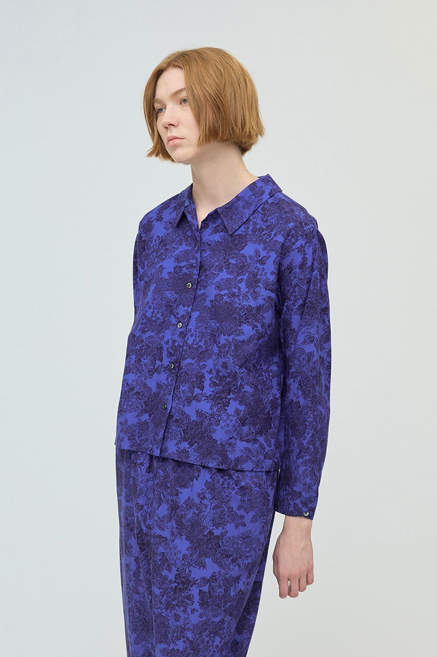 【ミズイロ インド/mizuiro ind】のプリントベーシックシャツ 人気、トレンドファッション・服の通販 founy(ファニー) 　ファッション　Fashion　レディースファッション　Fashion for Women　トップス・カットソー　Cut & Sew Tops　シャツ・ブラウス・オフィスカジュアル　Elegant Blouses & Button-Ups　コンパクト　Compact, Small Size　スリーブ　Sleeve, Long Sleeve / Short Sleeve　トレンド　Trend, Trending Now　フラワー　Flower, Floral　プリント　Print, Printed Pattern　ロング　Long, Long-Length　エレガント 上品　Elegant　定番　Standard, Basic Item　無地　Plain, Solid Color　other-8|ID: prp329100004625436 ipo3291000000035510187