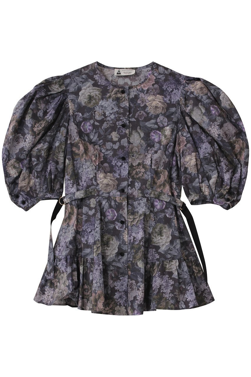 【ルール ロジェット/leur logette】のフォレストフラワープリントコットンブラウス インテリア・キッズ・メンズ・レディースファッション・服の通販 founy(ファニー) 　ファッション　Fashion　レディースファッション　Fashion for Women　トップス・カットソー　Cut & Sew Tops　シャツ・ブラウス・オフィスカジュアル　Elegant Blouses & Button-Ups　花柄・フラワープリント・モチーフ　Floral Prints & Motifs / Flower Pattern Tops　2025年　2025　2025-2026秋冬・A/W　Autumn/Winter 2025–26 AW25–26　クラシカル　Classical, Vintage-Inspired　シェイプ　Shape, Slim Fit　ショート　Short, Short Length　スリーブ　Sleeve, Long Sleeve / Short Sleeve　フラワー　Flower, Floral　プリント　Print, Printed Pattern　A/W・秋冬　Autumn/Winter　ブラウン|ID: prp329100004625437 ipo3291000000033230297