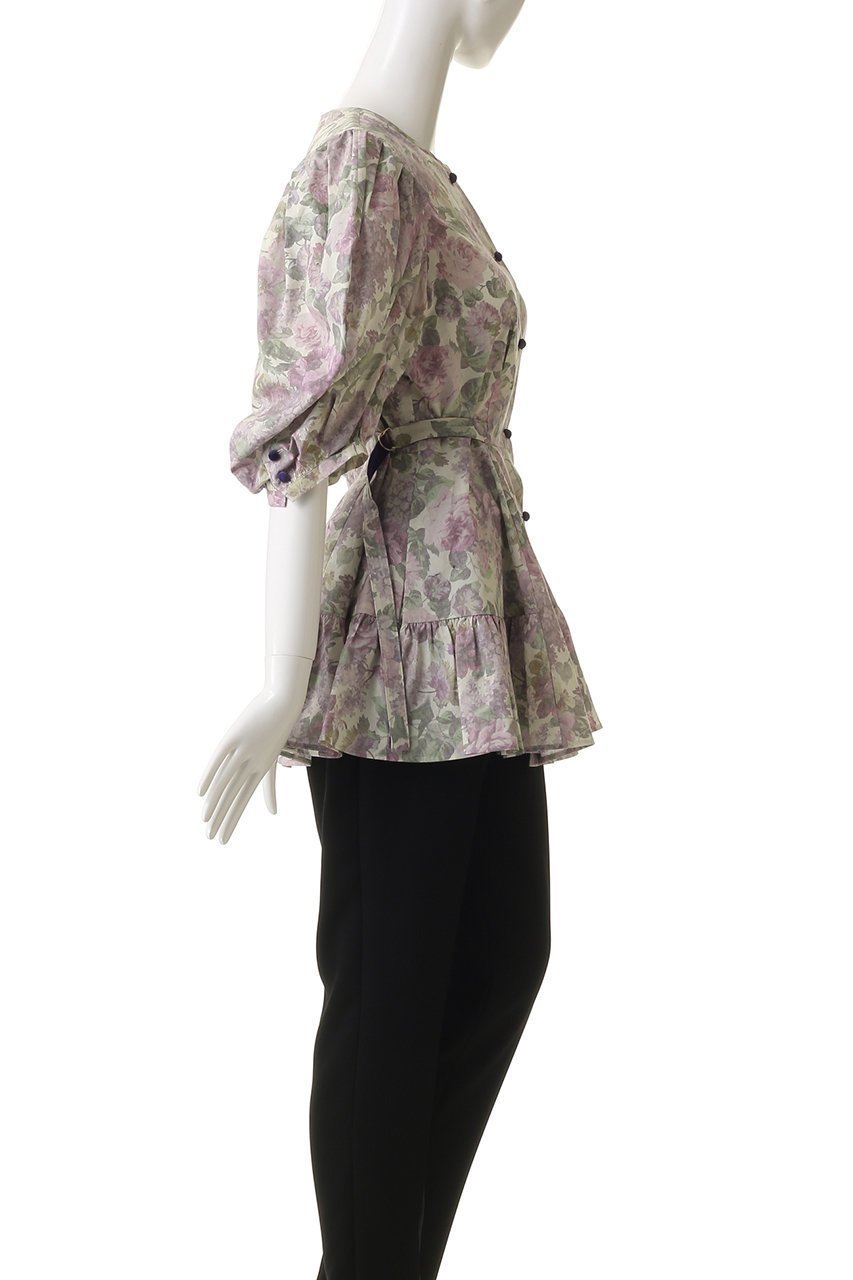 【ルール ロジェット/leur logette】のフォレストフラワープリントコットンブラウス 人気、トレンドファッション・服の通販 founy(ファニー) 　ファッション　Fashion　レディースファッション　Fashion for Women　トップス・カットソー　Cut & Sew Tops　シャツ・ブラウス・オフィスカジュアル　Elegant Blouses & Button-Ups　花柄・フラワープリント・モチーフ　Floral Prints & Motifs / Flower Pattern Tops　2025年　2025　2025-2026秋冬・A/W　Autumn/Winter 2025–26 AW25–26　クラシカル　Classical, Vintage-Inspired　シェイプ　Shape, Slim Fit　ショート　Short, Short Length　スリーブ　Sleeve, Long Sleeve / Short Sleeve　フラワー　Flower, Floral　プリント　Print, Printed Pattern　A/W・秋冬　Autumn/Winter　other-3|ID: prp329100004625437 ipo3291000000033230300
