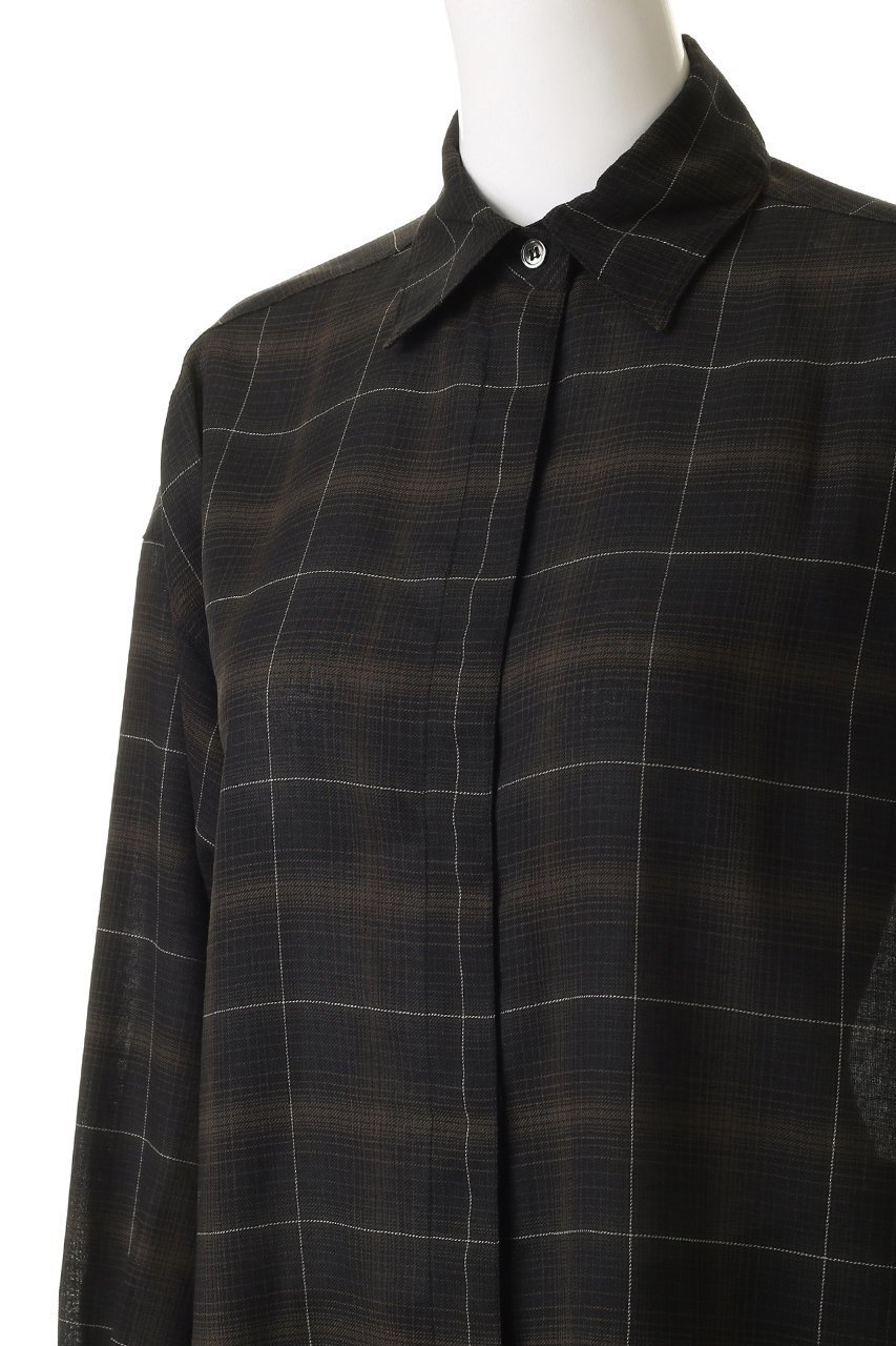 【フローレント/FLORENT】のウール ミックス チェック シャツ 人気、トレンドファッション・服の通販 founy(ファニー) 　ファッション　Fashion　レディースファッション　Fashion for Women　トップス・カットソー　Cut & Sew Tops　シャツ・ブラウス・オフィスカジュアル　Elegant Blouses & Button-Ups　スリーブ　Sleeve, Long Sleeve / Short Sleeve　チェック　Check, Plaid, Tartan　ミックス　Mix, Mixed Style　ロング　Long, Long-Length　other-5|ID: prp329100004625438 ipo3291000000035416423