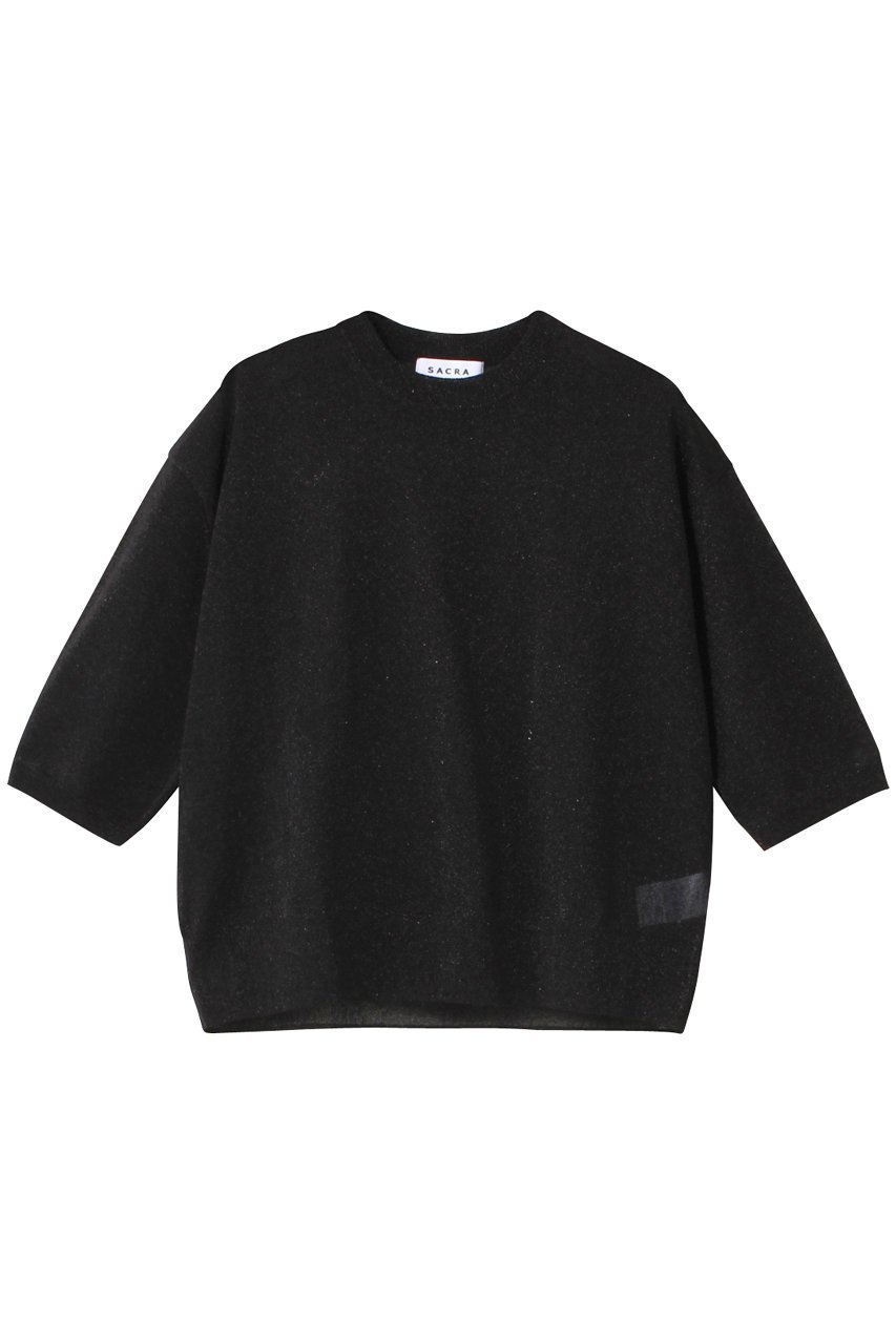【サクラ/SACRA】のファイングロッシーヤーントップス インテリア・キッズ・メンズ・レディースファッション・服の通販 founy(ファニー) 　ファッション　Fashion　レディースファッション　Fashion for Women　トップス・カットソー　Cut & Sew Tops　シャツ・ブラウス・オフィスカジュアル　Elegant Blouses & Button-Ups　2025年　2025　2025-2026秋冬・A/W　Autumn/Winter 2025–26 AW25–26　カットソー　Cut and Sewn Top　シアー　Sheer, See-Through　ショート　Short, Short Length　スリーブ　Sleeve, Long Sleeve / Short Sleeve　A/W・秋冬　Autumn/Winter　ブラック|ID: prp329100004625441 ipo3291000000033230332