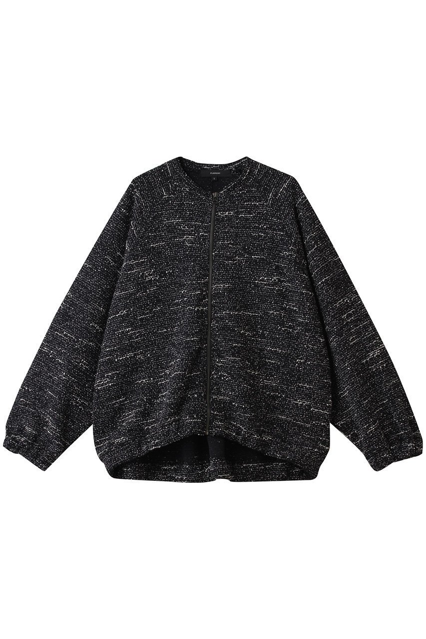 【フローレント/FLORENT】のツイード ジップアップ ジャケット インテリア・キッズ・メンズ・レディースファッション・服の通販 founy(ファニー) 　ファッション　Fashion　レディースファッション　Fashion for Women　アウター　Coat / Outerwear Collection　レディースジャケット・軽アウター　Jackets　ブルゾンジャケット・スポーティアウター　Blouson Jackets　ジップアップ　Zip-Up, Full Zip　ジャケット　Jacket, Outerwear　ツイード　Twill, Twill Weave　バランス　Balance, Style Balance　ブルゾン　Blouson, Bomber Jacket　モコモコ　Fuzzy, Fluffy　人気　Popular, Best Seller　アイボリー×ブラック|ID: prp329100004625451 ipo3291000000035816008