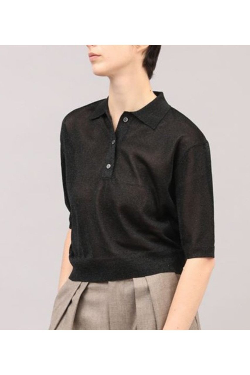 【サクラ/SACRA】のエクストラファイングロッシーヤーンポロトップス 人気、トレンドファッション・服の通販 founy(ファニー) 　ファッション　Fashion　レディースファッション　Fashion for Women　トップス・カットソー　Cut & Sew Tops　ニット　Knit Tops & Sweaters　カジュアルプルオーバー・ニットトップス　Pullovers & Knit Tops / Casual Pullovers　2025年　2025　2025-2026秋冬・A/W　Autumn/Winter 2025–26 AW25–26　カットソー　Cut and Sewn Top　クロップド　Cropped, Short Length　シアー　Sheer, See-Through　A/W・秋冬　Autumn/Winter　other-8|ID: prp329100004625452 ipo3291000000033230440