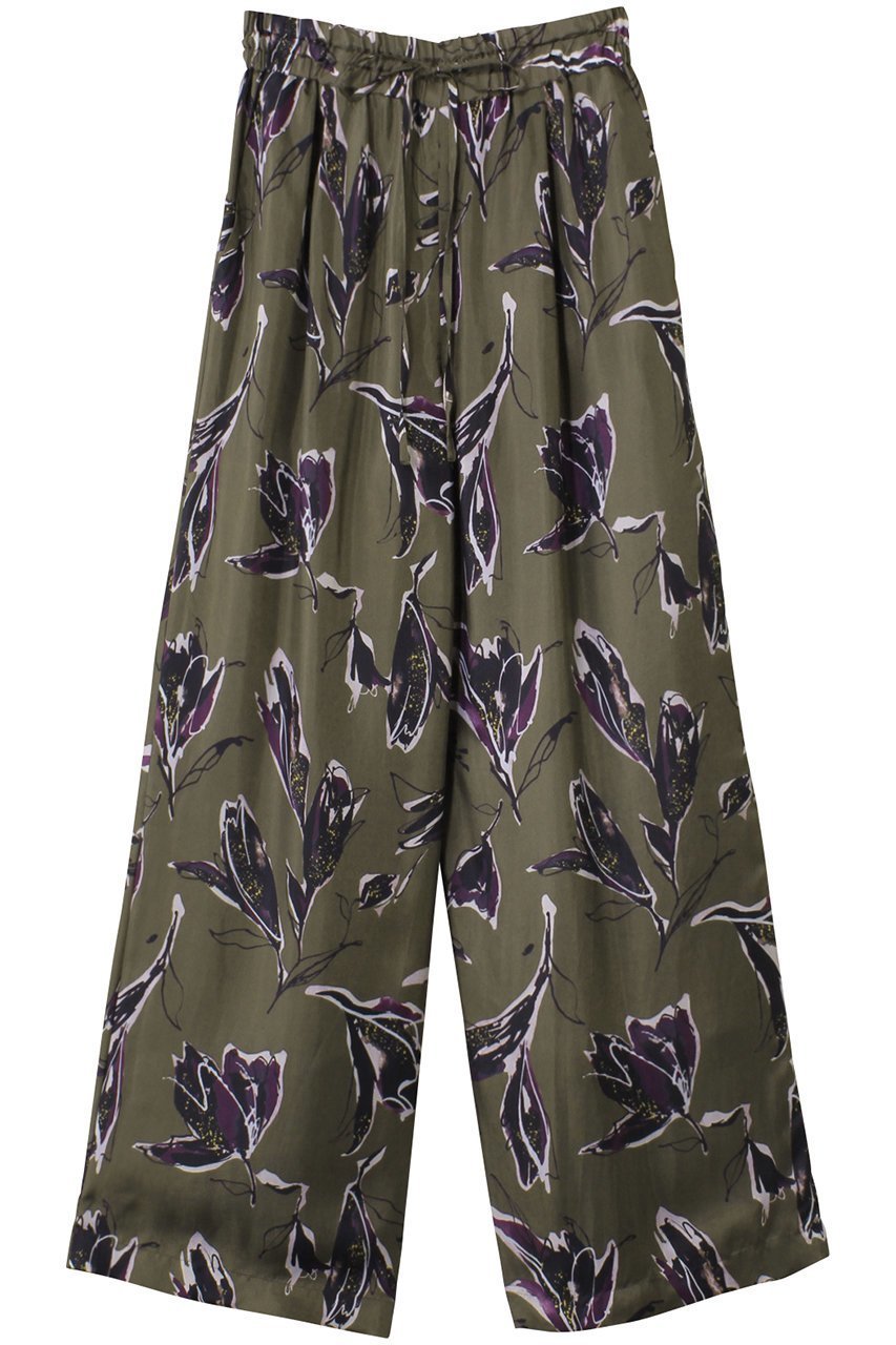 【サクラ/SACRA】のオータムフローラパンツ インテリア・キッズ・メンズ・レディースファッション・服の通販 founy(ファニー) 　ファッション　Fashion　レディースファッション　Fashion for Women　パンツ　Pants & Trousers　2025年　2025　2025-2026秋冬・A/W　Autumn/Winter 2025–26 AW25–26　ドレープ　Drape, Draping Fabric　フラワー　Flower, Floral　プリント　Print, Printed Pattern　モダン　Modern, Contemporary　リラックス　Relax, Relaxed Fit　秋　Autumn　A/W・秋冬　Autumn/Winter　カーキ|ID: prp329100004625459 ipo3291000000033230490