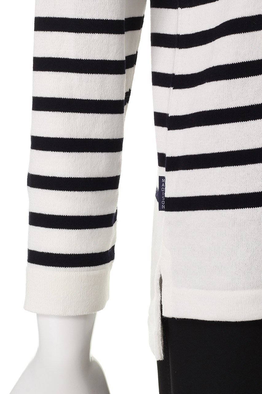 【マディソンブルー/MADISONBLUE】のBORDER BOAT NECK PO ボーダー ボートネック プルオーバー 人気、トレンドファッション・服の通販 founy(ファニー) 　ファッション　Fashion　レディースファッション　Fashion for Women　トップス・カットソー　Cut & Sew Tops　シャツ・ブラウス・オフィスカジュアル　Elegant Blouses & Button-Ups　ロングTシャツ・Tシャツ　Longline T-Shirts & Tees　カジュアルプルオーバー・ニットトップス　Pullovers & Knit Tops / Casual Pullovers　カットソー・ベーシックTシャツ　Cut-and-Sewn Tops / Stretch Tees & Basics　2025年　2025　2025-2026秋冬・A/W　Autumn/Winter 2025–26 AW25–26　スリーブ　Sleeve, Long Sleeve / Short Sleeve　バスク　Basque, Basque Style　ボーダー　Border, Stripe　ロング　Long, Long-Length　エレガント 上品　Elegant　A/W・秋冬　Autumn/Winter　other-6|ID: prp329100004626324 ipo3291000000033244024