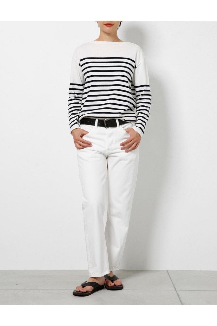 【マディソンブルー/MADISONBLUE】のBORDER BOAT NECK PO ボーダー ボートネック プルオーバー 人気、トレンドファッション・服の通販 founy(ファニー) 　ファッション　Fashion　レディースファッション　Fashion for Women　トップス・カットソー　Cut & Sew Tops　シャツ・ブラウス・オフィスカジュアル　Elegant Blouses & Button-Ups　ロングTシャツ・Tシャツ　Longline T-Shirts & Tees　カジュアルプルオーバー・ニットトップス　Pullovers & Knit Tops / Casual Pullovers　カットソー・ベーシックTシャツ　Cut-and-Sewn Tops / Stretch Tees & Basics　2025年　2025　2025-2026秋冬・A/W　Autumn/Winter 2025–26 AW25–26　スリーブ　Sleeve, Long Sleeve / Short Sleeve　バスク　Basque, Basque Style　ボーダー　Border, Stripe　ロング　Long, Long-Length　エレガント 上品　Elegant　A/W・秋冬　Autumn/Winter　other-7|ID: prp329100004626324 ipo3291000000033244027