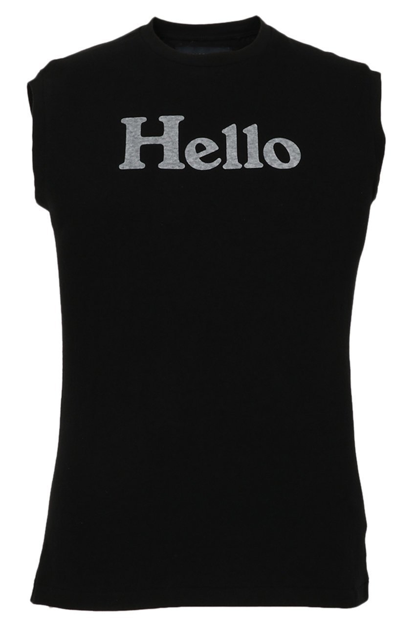 【マディソンブルー/MADISONBLUE】のHELLO NOSLEEVE TEE/HELLO ノースリーブ Tシャツ インテリア・キッズ・メンズ・レディースファッション・服の通販 founy(ファニー) 　ファッション　Fashion　レディースファッション　Fashion for Women　トップス・カットソー　Cut & Sew Tops　キャミソール&ノースリーブ　Camisoles & Sleeveless Tops　シャツ・ブラウス・オフィスカジュアル　Elegant Blouses & Button-Ups　ロングTシャツ・Tシャツ　Longline T-Shirts & Tees　カットソー・ベーシックTシャツ　Cut-and-Sewn Tops / Stretch Tees & Basics　インナー　Innerwear　キャミソール　Camisole, Spaghetti Strap Top　ジャケット　Jacket, Outerwear　タンク　Tank Top, Sleeveless Top　ノースリーブ　Sleeveless, No-Sleeve　プリント　Print, Printed Pattern　夏　Summer　春　Spring　S/S・春夏　SS, Spring/Summer, Warm Season　ブラック|ID: prp329100004626328 ipo3291000000036100736