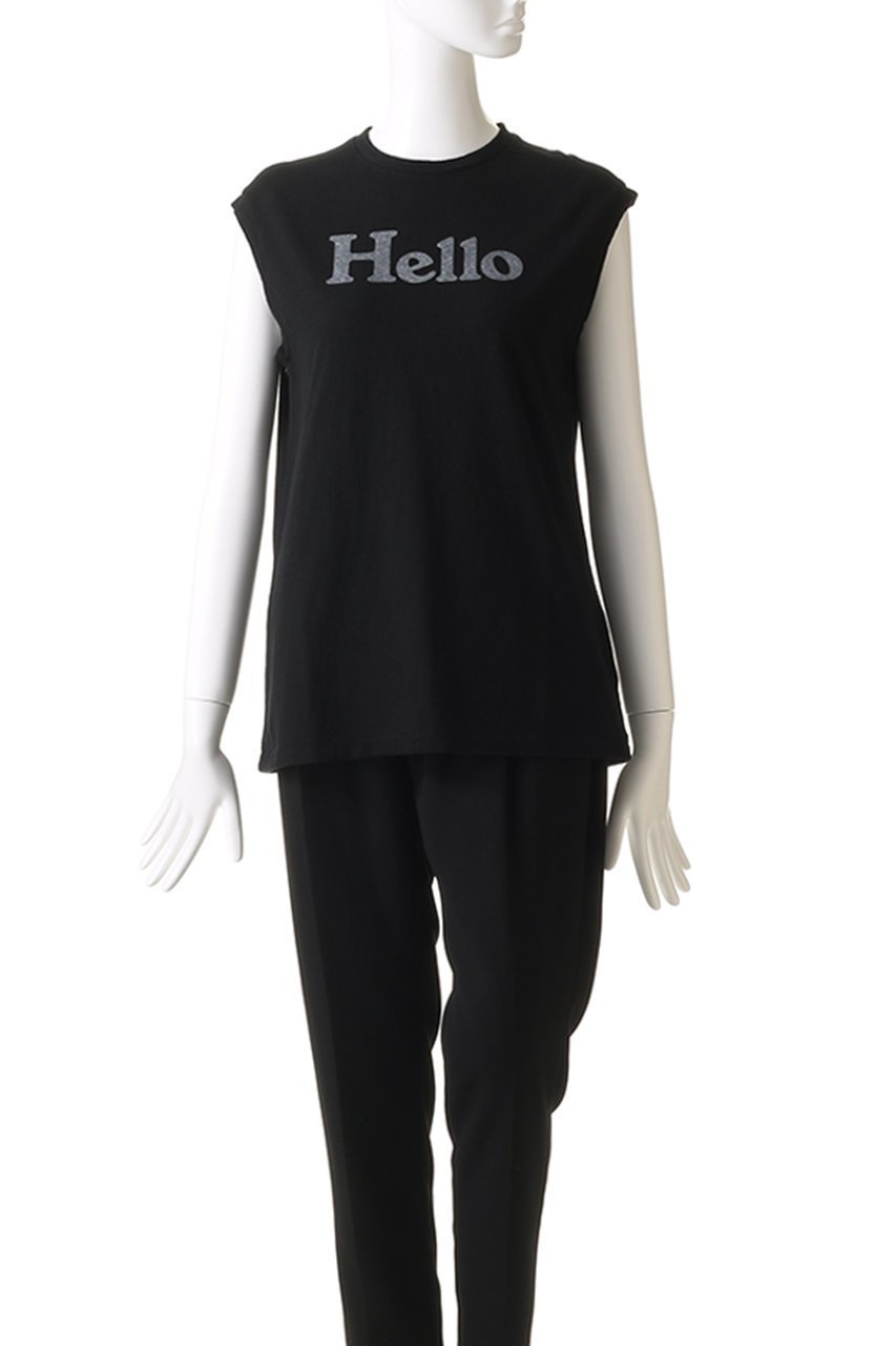 【マディソンブルー/MADISONBLUE】のHELLO NOSLEEVE TEE/HELLO ノースリーブ Tシャツ 人気、トレンドファッション・服の通販 founy(ファニー) 　ファッション　Fashion　レディースファッション　Fashion for Women　トップス・カットソー　Cut & Sew Tops　キャミソール&ノースリーブ　Camisoles & Sleeveless Tops　シャツ・ブラウス・オフィスカジュアル　Elegant Blouses & Button-Ups　ロングTシャツ・Tシャツ　Longline T-Shirts & Tees　カットソー・ベーシックTシャツ　Cut-and-Sewn Tops / Stretch Tees & Basics　インナー　Innerwear　キャミソール　Camisole, Spaghetti Strap Top　ジャケット　Jacket, Outerwear　タンク　Tank Top, Sleeveless Top　ノースリーブ　Sleeveless, No-Sleeve　プリント　Print, Printed Pattern　夏　Summer　春　Spring　S/S・春夏　SS, Spring/Summer, Warm Season　other-2|ID: prp329100004626328 ipo3291000000036100737