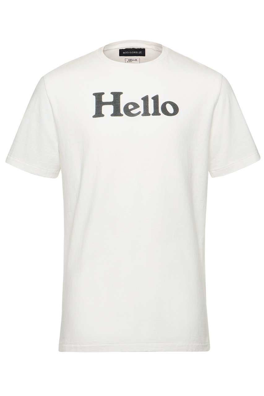 【マディソンブルー/MADISONBLUE / MEN】の【MEN】HELLO TEE MNS/HELLO Tシャツ インテリア・キッズ・メンズ・レディースファッション・服の通販 founy(ファニー) 　ファッション　Fashion　メンズファッション　Fashion for Men　トップス・カットソー　Cut & Sew Tops　メンズシャツ　Shirts　2025年　2025　2025-2026秋冬・A/W　Autumn/Winter 2025–26 AW25–26　インナー　Innerwear　ショート　Short, Short Length　ジャケット　Jacket, Outerwear　スリーブ　Sleeve, Long Sleeve / Short Sleeve　プリント　Print, Printed Pattern　夏　Summer　春　Spring　S/S・春夏　SS, Spring/Summer, Warm Season　A/W・秋冬　Autumn/Winter　ホワイト|ID: prp329100004626329 ipo3291000000033244053