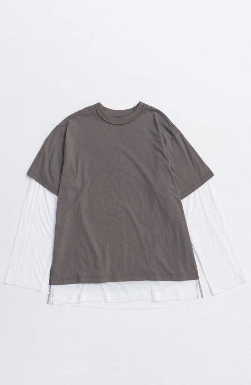 【メゾンスペシャル/MAISON SPECIAL】のSheer Layered Tops/シアーレイヤードトップス インテリア・キッズ・メンズ・レディースファッション・服の通販 founy(ファニー) 　ファッション　Fashion　レディースファッション　Fashion for Women　トップス・カットソー　Cut & Sew Tops　シャツ・ブラウス・オフィスカジュアル　Elegant Blouses & Button-Ups　ロングTシャツ・Tシャツ　Longline T-Shirts & Tees　カットソー・ベーシックTシャツ　Cut-and-Sewn Tops / Stretch Tees & Basics　おすすめ　Recommended / Our Picks　インナー　Innerwear　スリーブ　Sleeve, Long Sleeve / Short Sleeve　ロング　Long, Long-Length　半袖　Short Sleeve, Half Sleeve　長袖　Long Sleeve, Full Sleeve　GRY(グレー)|ID: prp329100004626341 ipo3291000000033244152