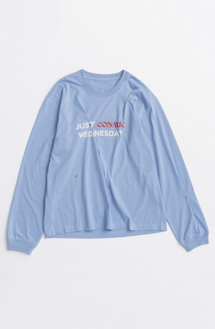 【メゾンスペシャル/MAISON SPECIAL】のcosmic Studs Long Sleeve T-shirt/cosmicスタッズロンTEE インテリア・キッズ・メンズ・レディースファッション・服の通販 founy(ファニー) 　ファッション　Fashion　レディースファッション　Fashion for Women　トップス・カットソー　Cut & Sew Tops　シャツ・ブラウス・オフィスカジュアル　Elegant Blouses & Button-Ups　ロングTシャツ・Tシャツ　Longline T-Shirts & Tees　カットソー・ベーシックTシャツ　Cut-and-Sewn Tops / Stretch Tees & Basics　インナー　Innerwear　カットソー　Cut and Sewn Top　グラフィック　Graphic, Graphic Design　ジャケット　Jacket, Outerwear　スタッズ　Studs, Metal Accents　スラックス　Slacks, Dress Pants　スリーブ　Sleeve, Long Sleeve / Short Sleeve　デニム　Denim, Jeans Material　ベスト　Vest, Waistcoat　ルーズ　Loose, Oversized　ロング　Long, Long-Length　A/W・秋冬　Autumn/Winter　2025年　2025　2025-2026秋冬・A/W　Autumn/Winter 2025–26 AW25–26　BLU(ブルー)|ID: prp329100004626344 ipo3291000000033244191