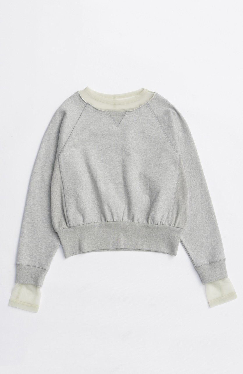 【メゾンスペシャル/MAISON SPECIAL】のSheer Neck Sweatshirt/シアーネックスウェット インテリア・キッズ・メンズ・レディースファッション・服の通販 founy(ファニー) 　ファッション　Fashion　レディースファッション　Fashion for Women　トップス・カットソー　Cut & Sew Tops　シャツ・ブラウス・オフィスカジュアル　Elegant Blouses & Button-Ups　レディースパーカー・カジュアルフーディー　Casual Hoodies & Sweatshirts　ロングTシャツ・Tシャツ　Longline T-Shirts & Tees　スウェット・クルーネックトップス　Sweatshirts & Crewnecks / Relaxed Fit Sweat Tops　カットソー・ベーシックTシャツ　Cut-and-Sewn Tops / Stretch Tees & Basics　シアー　Sheer, See-Through　シンプル　Simple, Minimal　スウェット / スエット　Sweatshirt, Sweatwear　ドッキング　Docking, Mixed Material　ベーシック　Basic, Essential　春　Spring　秋　Autumn　GRY(グレー)|ID: prp329100004626349 ipo3291000000033244236