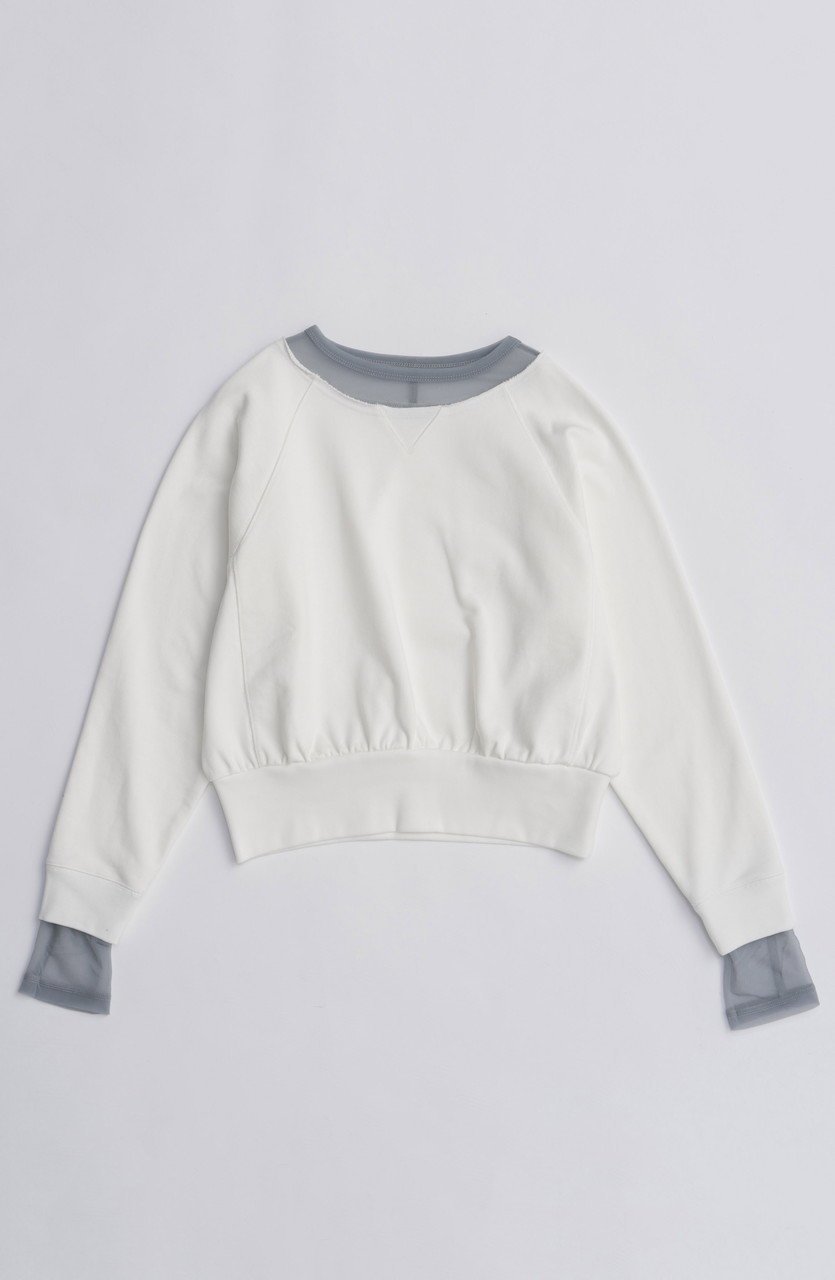【メゾンスペシャル/MAISON SPECIAL】のSheer Neck Sweatshirt/シアーネックスウェット インテリア・キッズ・メンズ・レディースファッション・服の通販 founy(ファニー) 　ファッション　Fashion　レディースファッション　Fashion for Women　トップス・カットソー　Cut & Sew Tops　シャツ・ブラウス・オフィスカジュアル　Elegant Blouses & Button-Ups　レディースパーカー・カジュアルフーディー　Casual Hoodies & Sweatshirts　ロングTシャツ・Tシャツ　Longline T-Shirts & Tees　スウェット・クルーネックトップス　Sweatshirts & Crewnecks / Relaxed Fit Sweat Tops　カットソー・ベーシックTシャツ　Cut-and-Sewn Tops / Stretch Tees & Basics　シアー　Sheer, See-Through　シンプル　Simple, Minimal　スウェット / スエット　Sweatshirt, Sweatwear　ドッキング　Docking, Mixed Material　ベーシック　Basic, Essential　春　Spring　秋　Autumn　O.WHT(オフホワイト)|ID: prp329100004626349 ipo3291000000033244238