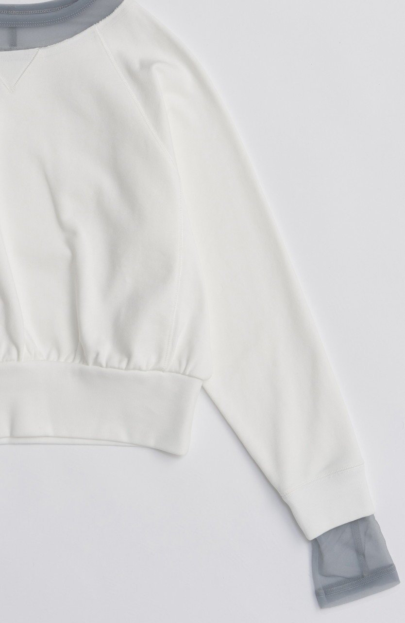 【メゾンスペシャル/MAISON SPECIAL】のSheer Neck Sweatshirt/シアーネックスウェット 人気、トレンドファッション・服の通販 founy(ファニー) 　ファッション　Fashion　レディースファッション　Fashion for Women　トップス・カットソー　Cut & Sew Tops　シャツ・ブラウス・オフィスカジュアル　Elegant Blouses & Button-Ups　レディースパーカー・カジュアルフーディー　Casual Hoodies & Sweatshirts　ロングTシャツ・Tシャツ　Longline T-Shirts & Tees　スウェット・クルーネックトップス　Sweatshirts & Crewnecks / Relaxed Fit Sweat Tops　カットソー・ベーシックTシャツ　Cut-and-Sewn Tops / Stretch Tees & Basics　シアー　Sheer, See-Through　シンプル　Simple, Minimal　スウェット / スエット　Sweatshirt, Sweatwear　ドッキング　Docking, Mixed Material　ベーシック　Basic, Essential　春　Spring　秋　Autumn　other-3|ID: prp329100004626349 ipo3291000000033244242