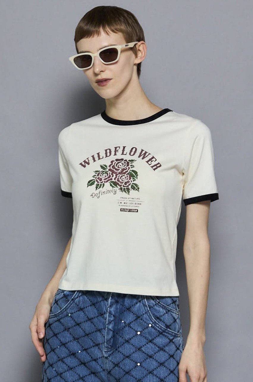 【メゾンスペシャル/MAISON SPECIAL】のWILDFLOWER Ringer T-shirt/WILDFLOWERリンガーTシャツ 人気、トレンドファッション・服の通販 founy(ファニー) 　ファッション　Fashion　レディースファッション　Fashion for Women　トップス・カットソー　Cut & Sew Tops　シャツ・ブラウス・オフィスカジュアル　Elegant Blouses & Button-Ups　ロングTシャツ・Tシャツ　Longline T-Shirts & Tees　カットソー・ベーシックTシャツ　Cut-and-Sewn Tops / Stretch Tees & Basics　カットソー　Cut and Sewn Top　ショート　Short, Short Length　スリーブ　Sleeve, Long Sleeve / Short Sleeve　プリント　Print, Printed Pattern　ベロア　Velour, Soft Velvet　ラバー　Rubber, Rubber Sole　A/W・秋冬　Autumn/Winter　other-8|ID: prp329100004626354 ipo3291000000036746166